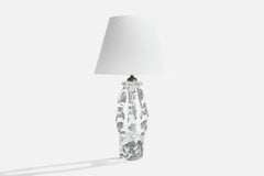 French Designer, Table Lamp, Glass, France, 1950s