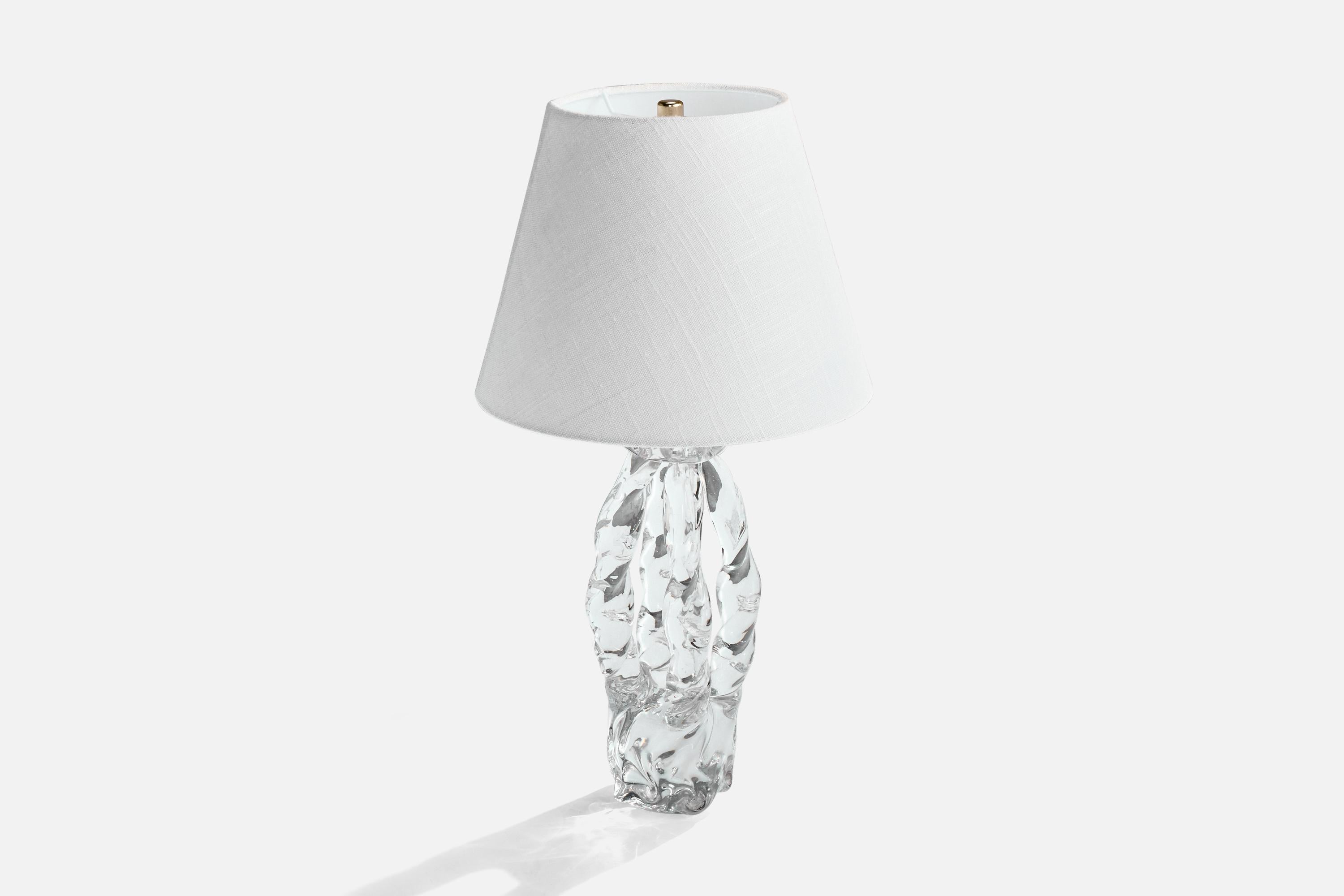 French Designer, Table Lamp, Glass, France, 1950s (Moderne der Mitte des Jahrhunderts) im Angebot
