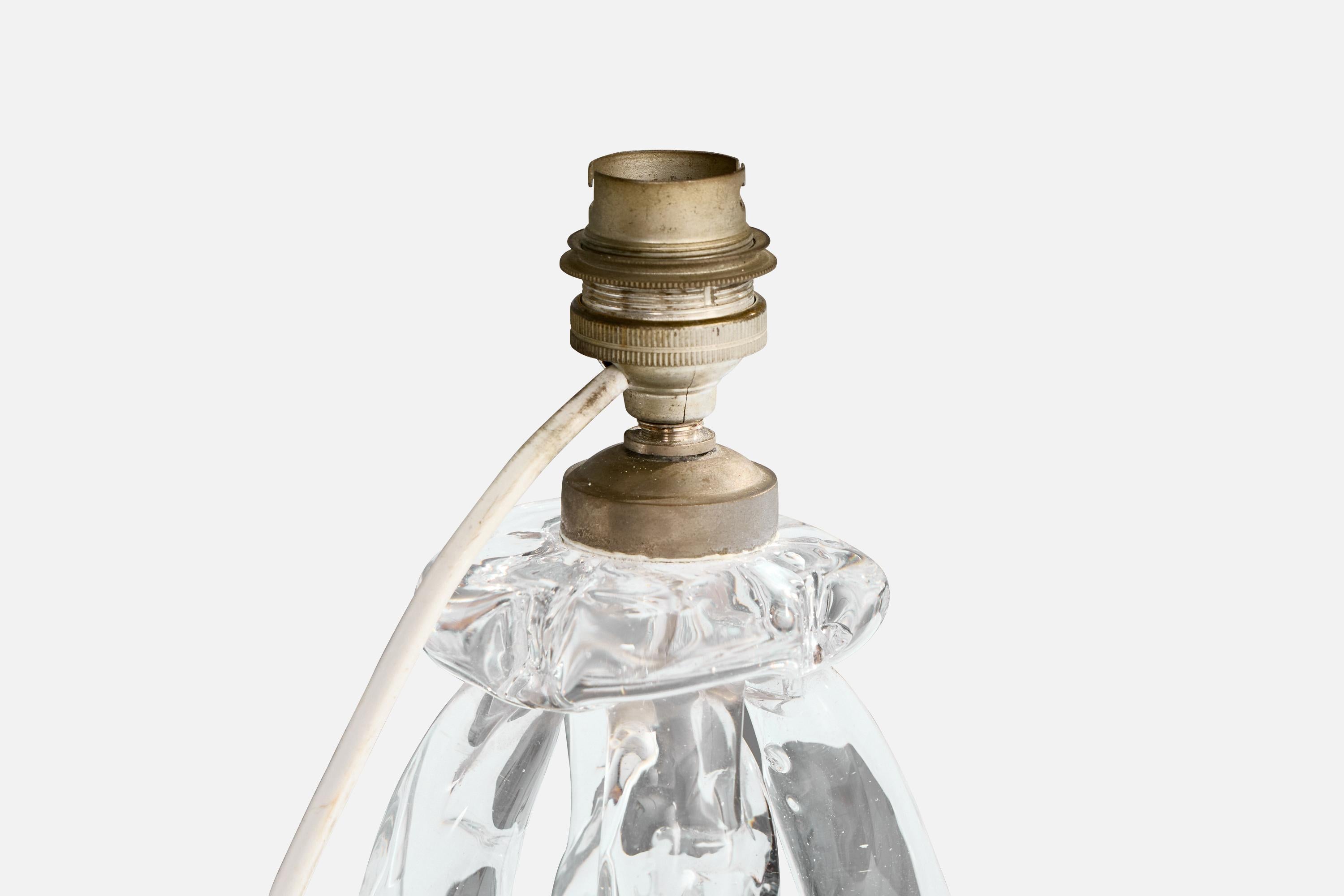 French Designer, Table Lamp, Glass, France, 1950s (Französisch) im Angebot