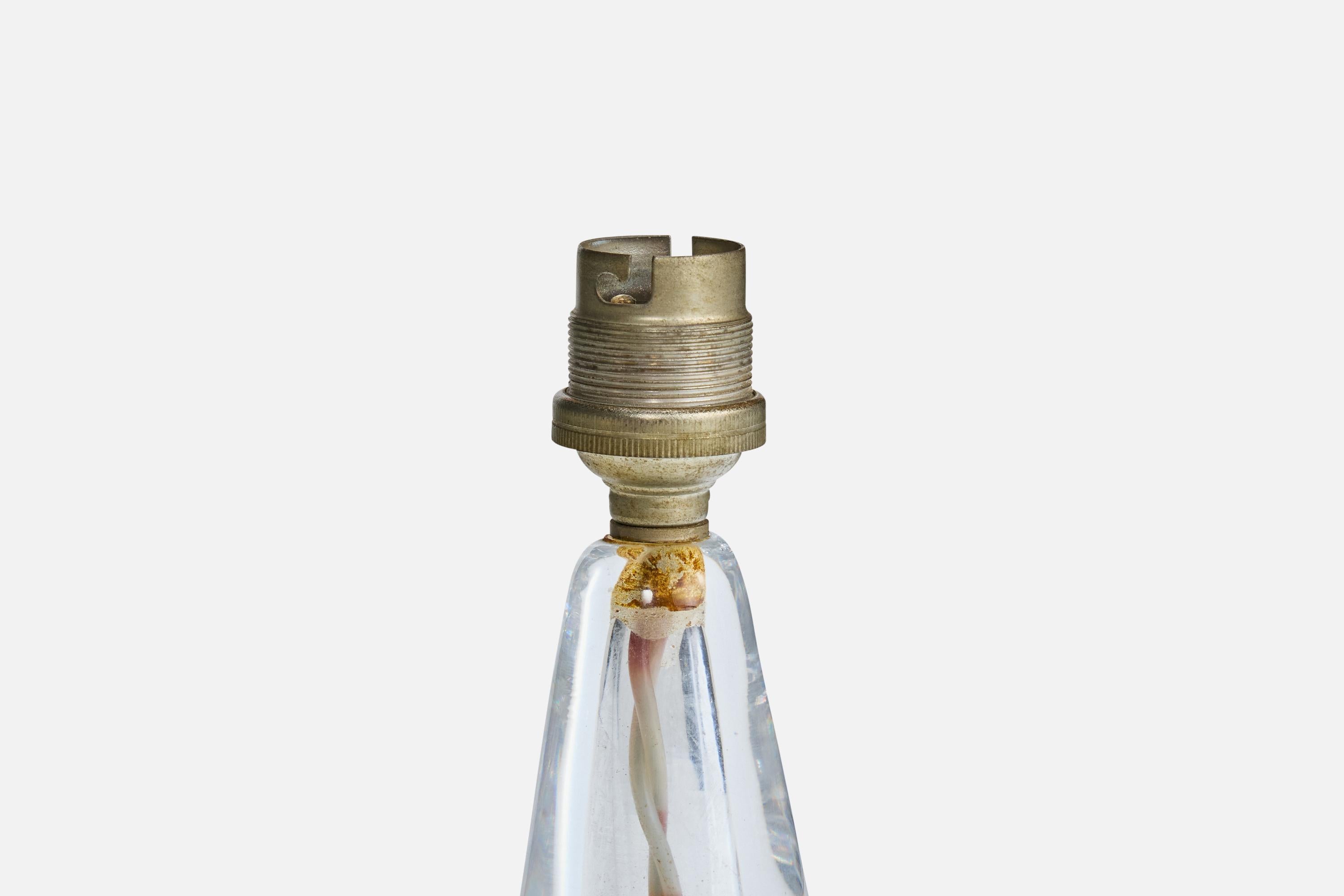 Diseñador francés, Lámpara de mesa, Cristal, Francia, años 1950 Francés en venta