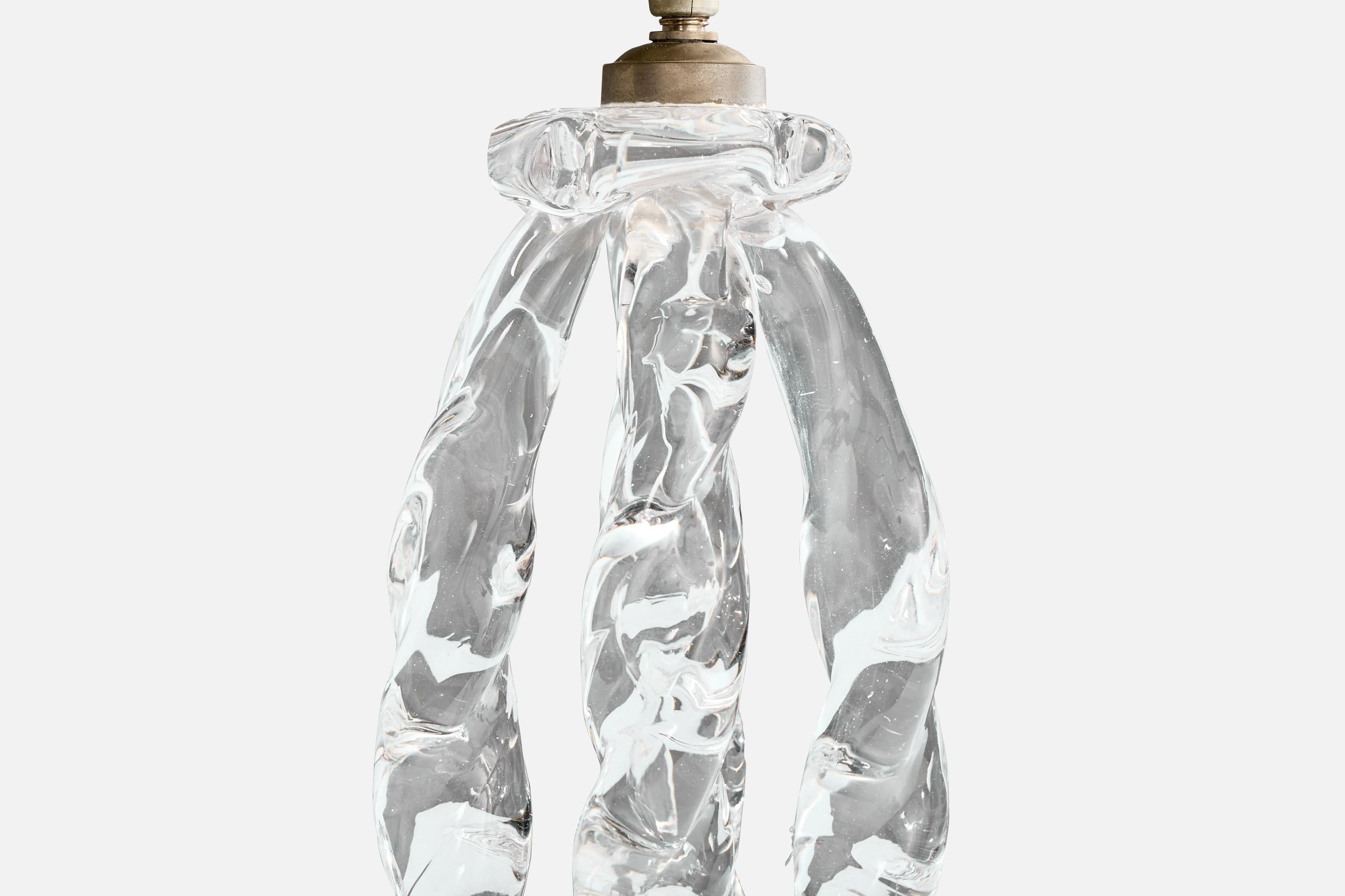 French Designer, Table Lamp, Glass, France, 1950s im Zustand „Gut“ im Angebot in High Point, NC