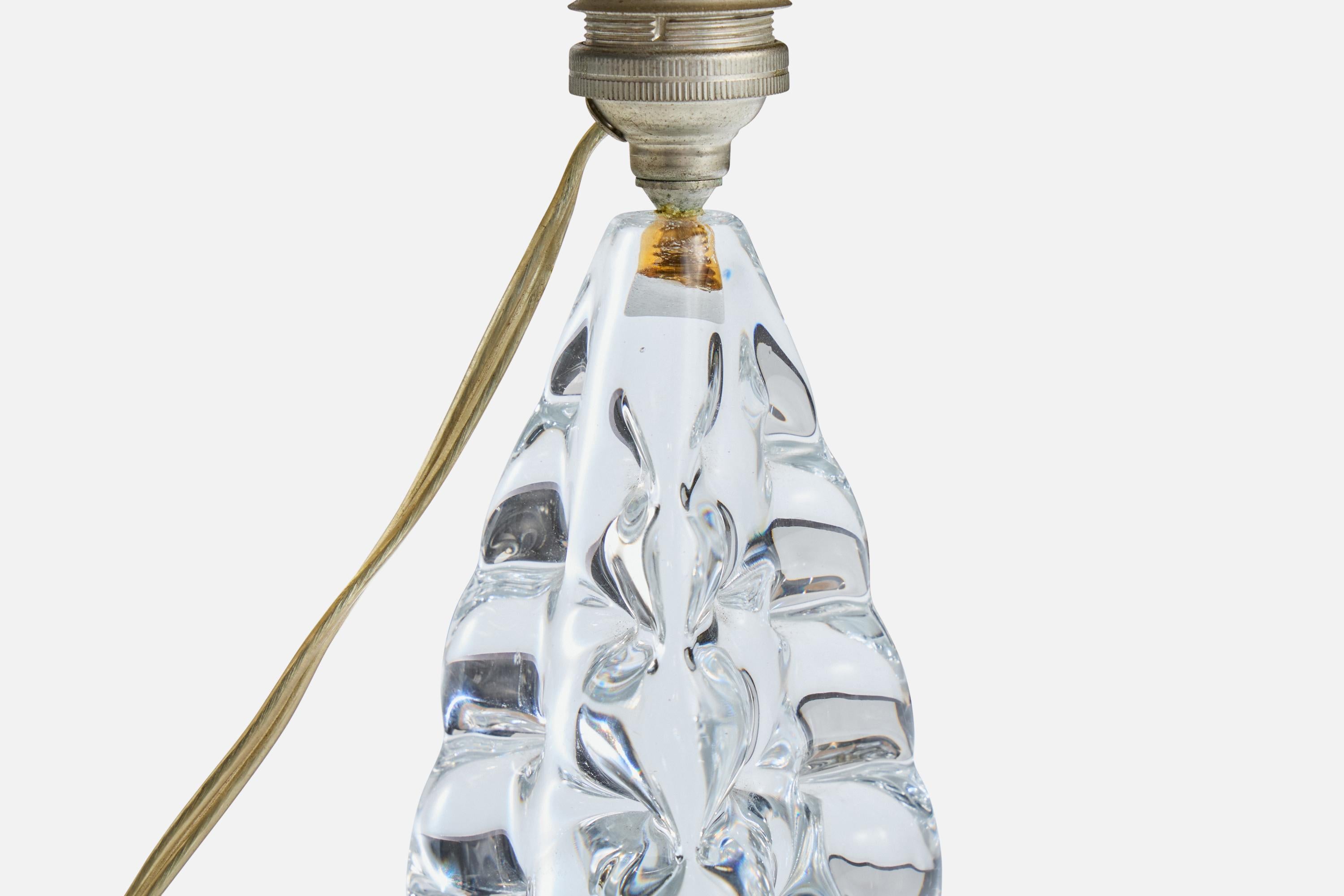 Designer français, lampe de table, verre, France, années 1950 Bon état - En vente à High Point, NC