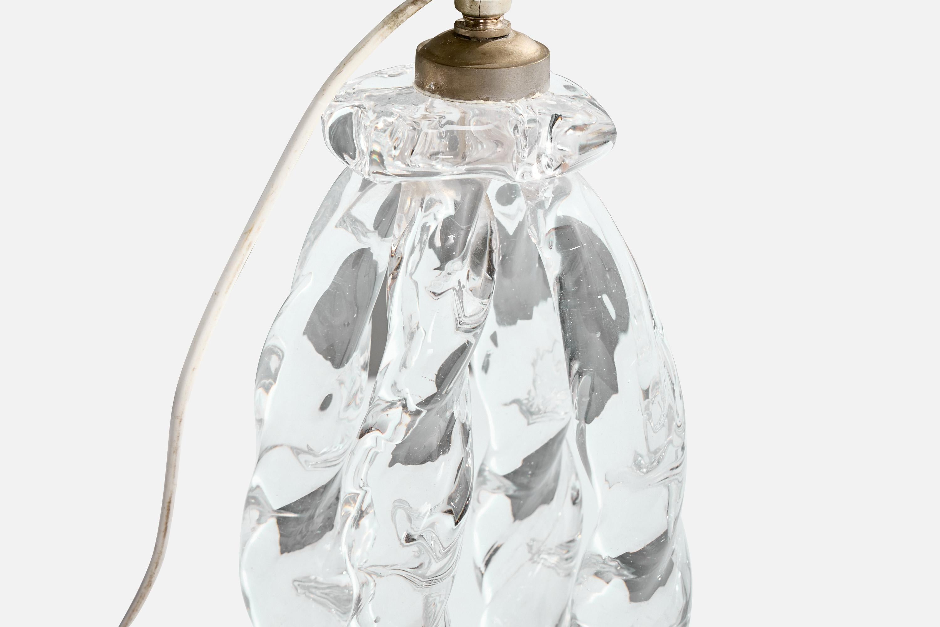 French Designer, Table Lamp, Glass, France, 1950s (Mitte des 20. Jahrhunderts) im Angebot