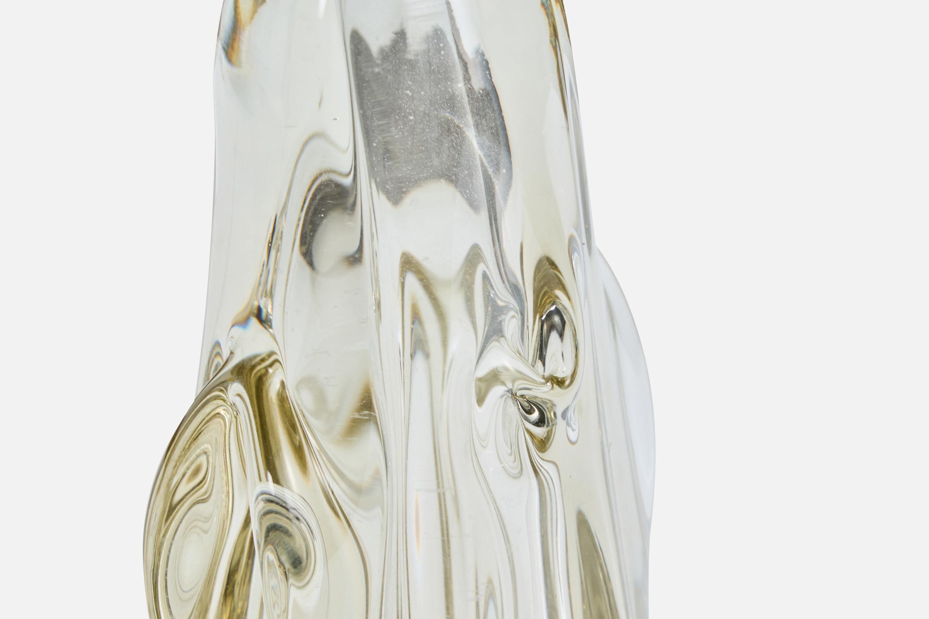 French Designer, Table Lamp, Glass, France, 1950s For Sale 2