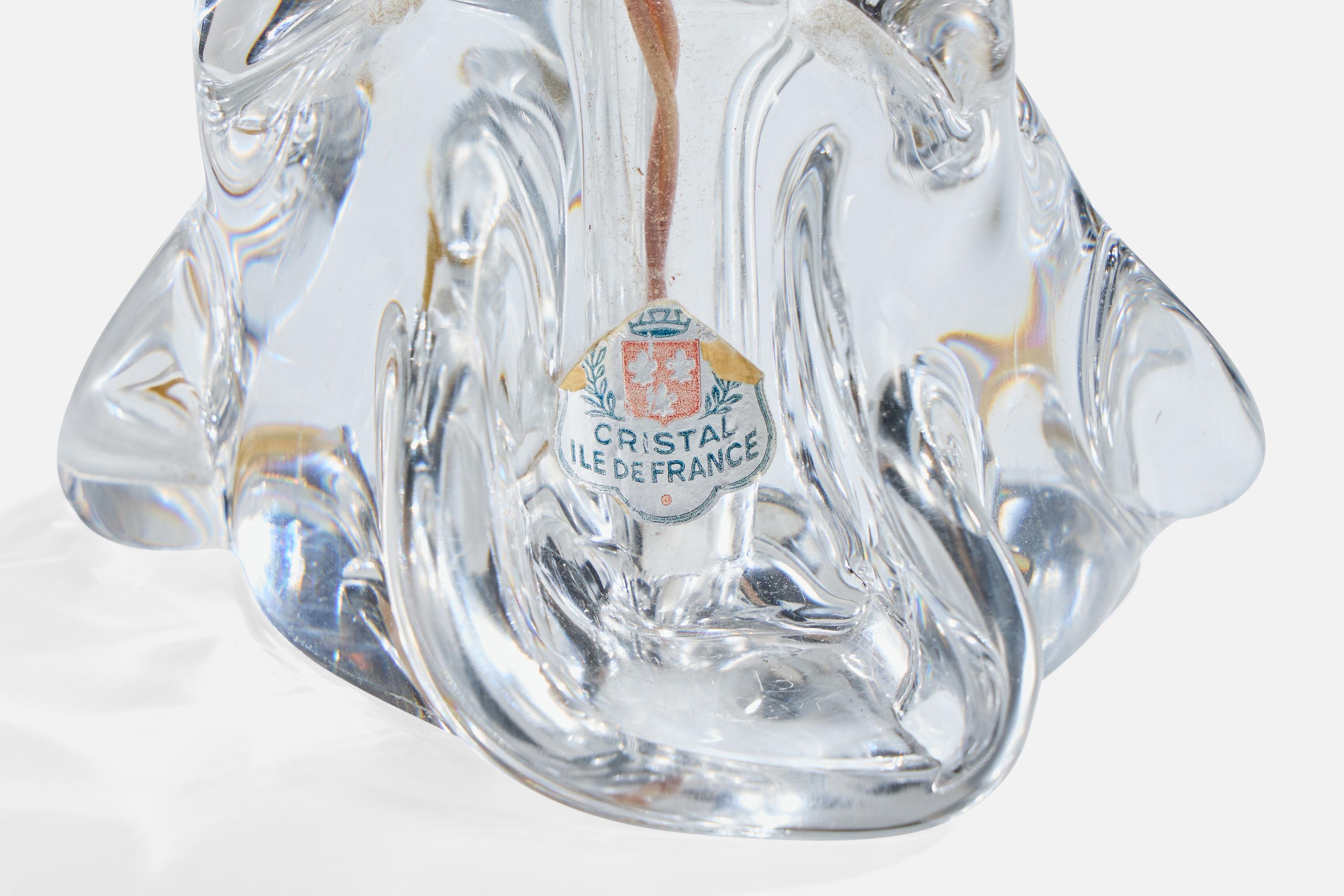 Diseñador francés, Lámpara de mesa, Cristal, Francia, años 1950 en venta 2