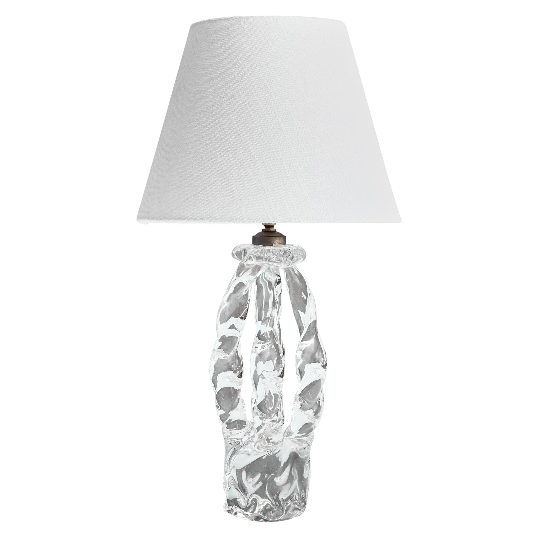 Designer français, lampe de table, verre, France, années 1950