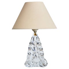 French Designer, Table Lamp, Glass, France, 1950s