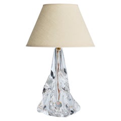 French Designer, Table Lamp, Glass, France, 1950s