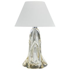 French Designer, Table Lamp, Glass, France, 1950s