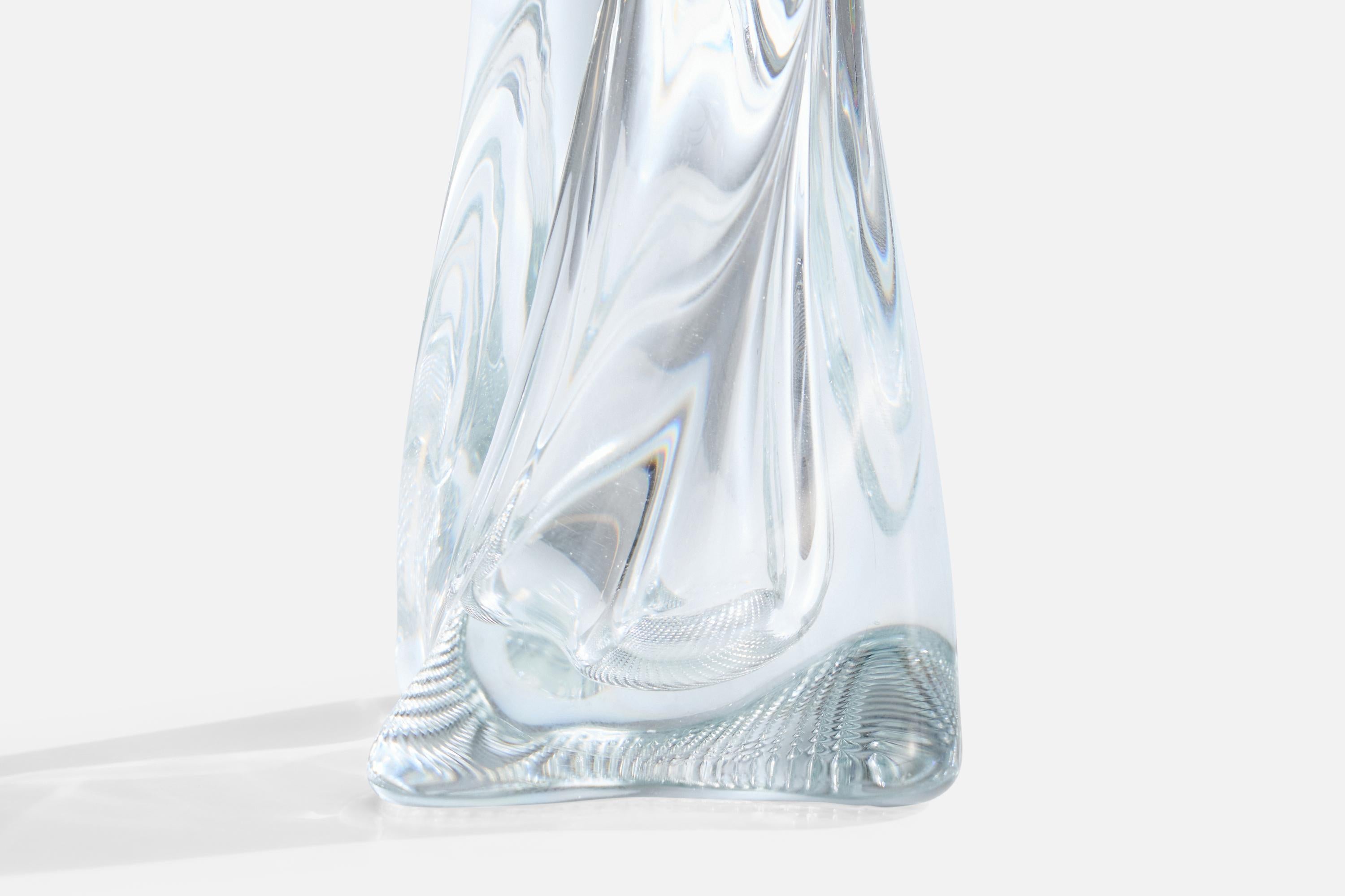 Diseñador francés, Lámpara de mesa, Cristal, Metal, Tela, Francia, Años 40 en venta 1