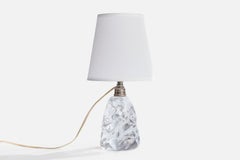Diseñador francés, Lámpara de mesa, Cristal, Metal, Tela, Francia, Años 40
