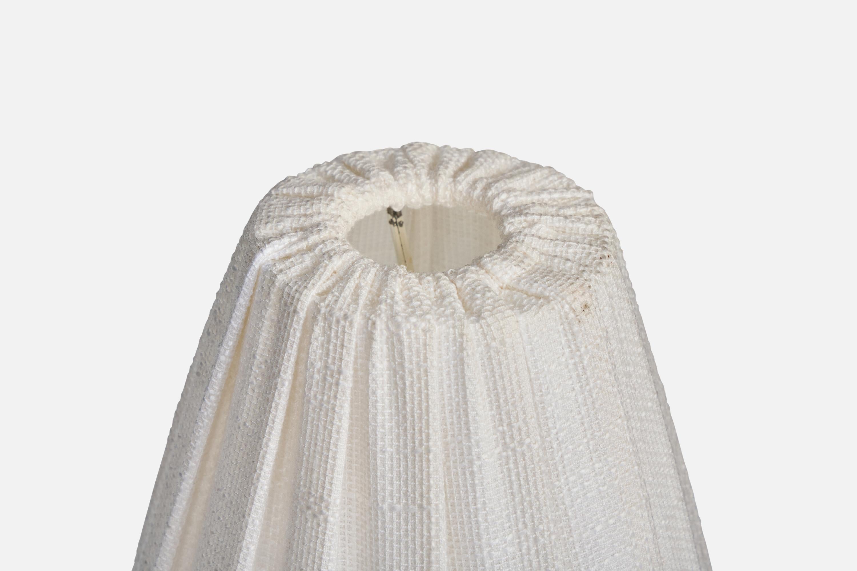 Lampada da tavolo di design francese, vetro, metallo, tessuto, Francia, anni '1950 In condizioni buone in vendita a High Point, NC