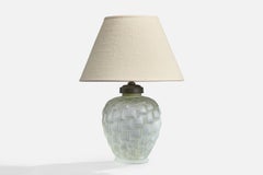 Französische Designerin, Tischlampe, Glas, Metall, Frankreich, 1940er Jahre