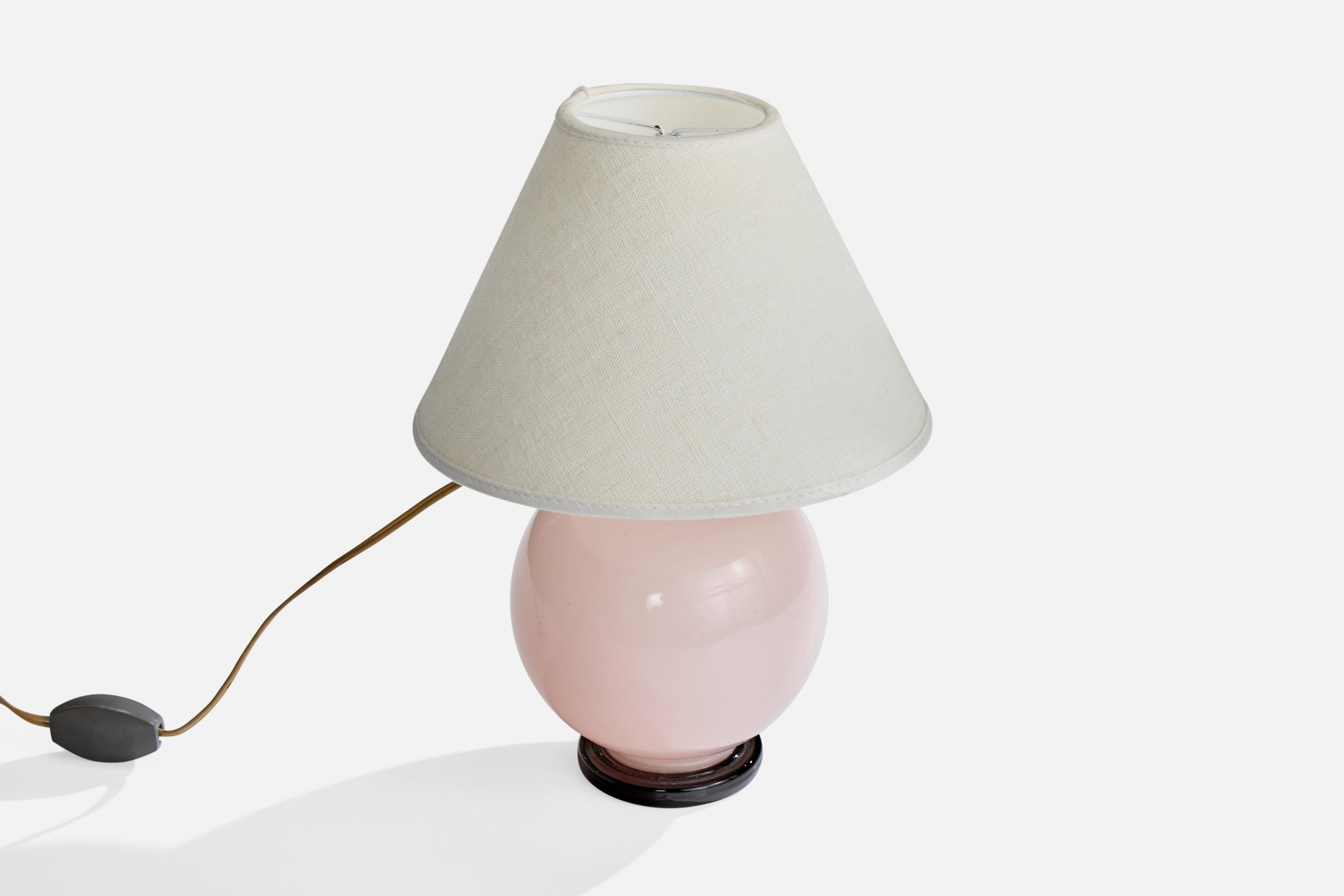 Französische Designerin, Tischlampe, Glas, Metall, Frankreich, 1940er Jahre (Moderne der Mitte des Jahrhunderts) im Angebot