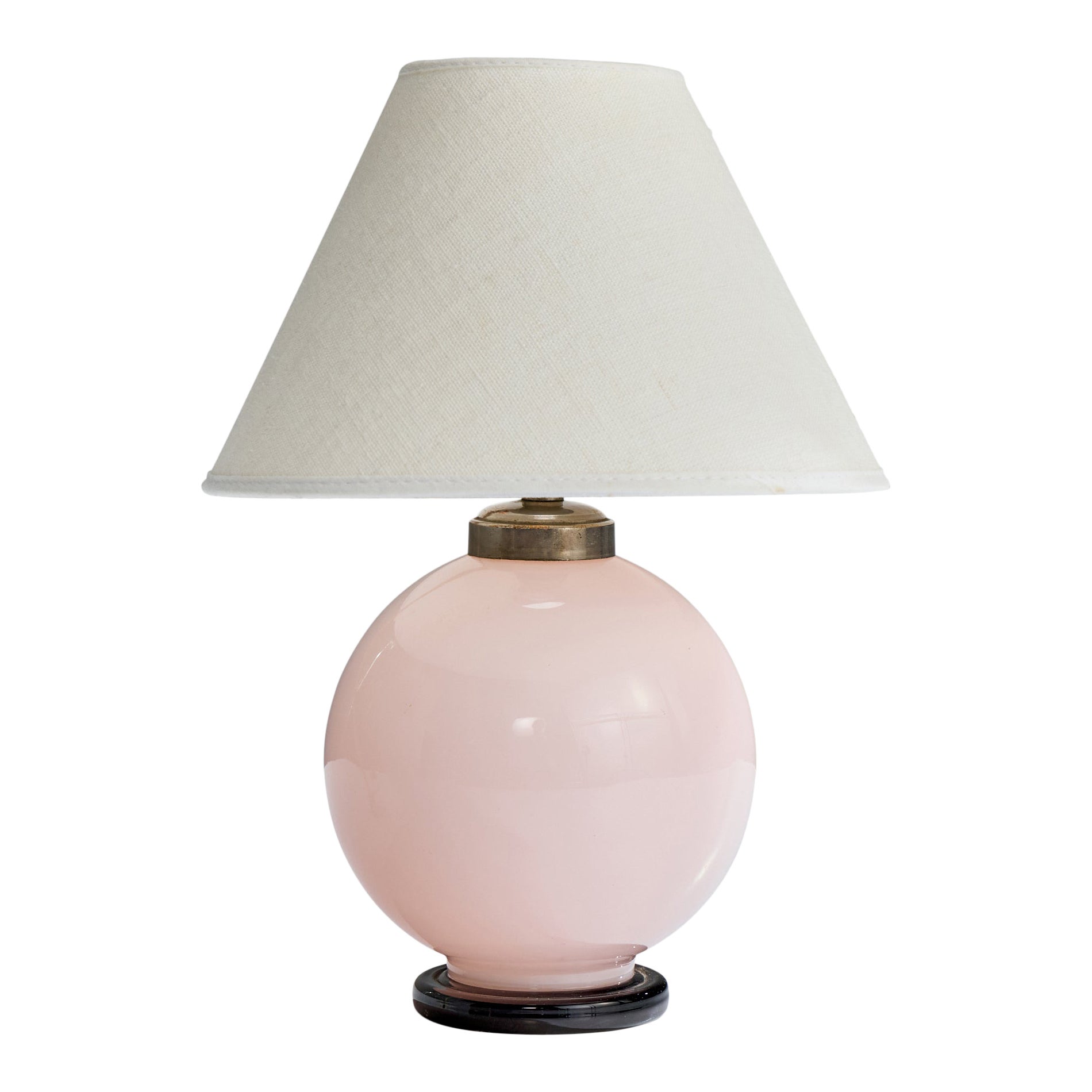 Französische Designerin, Tischlampe, Glas, Metall, Frankreich, 1940er Jahre im Angebot