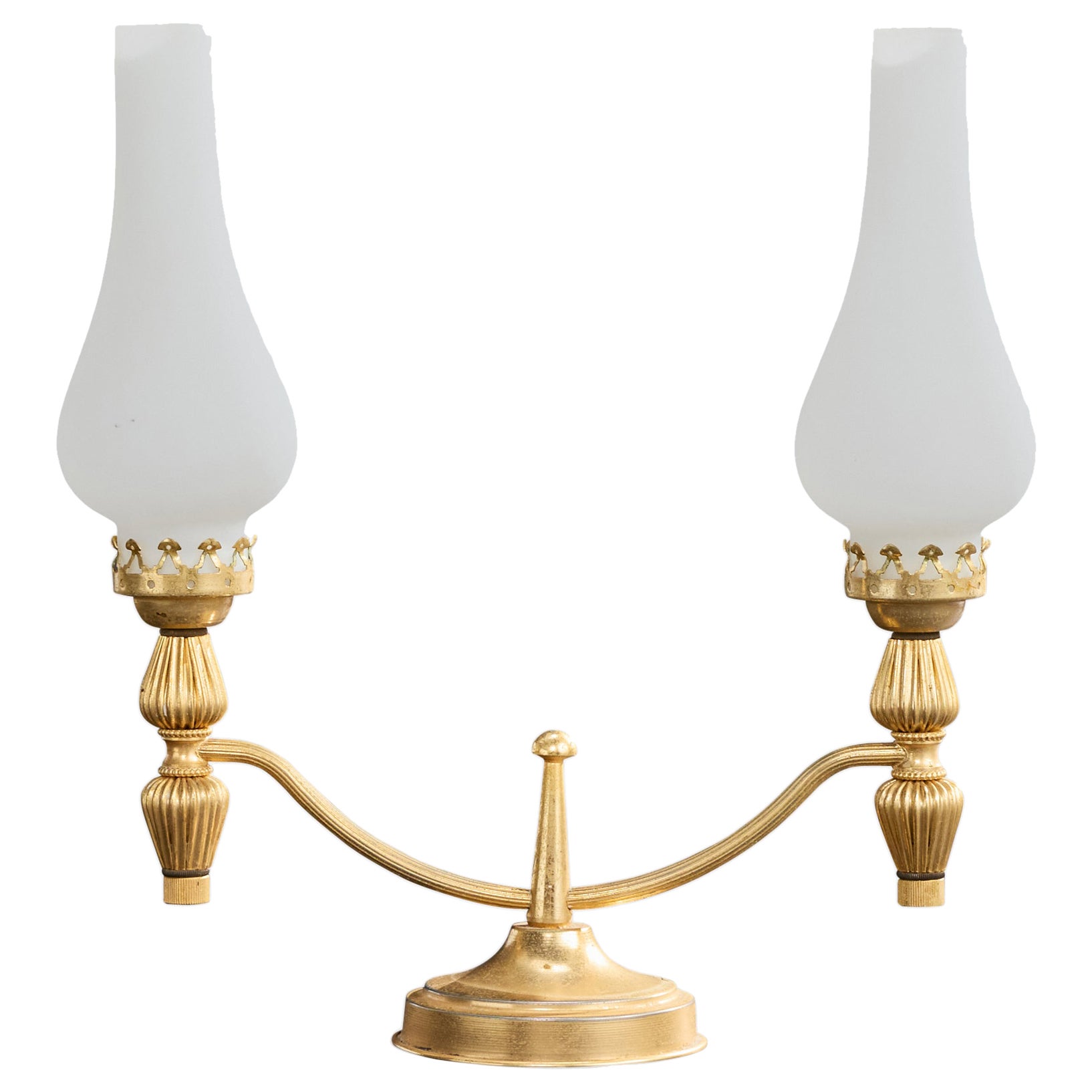 Designer français, lampe de table, verre, métal, France, années 1940 en vente