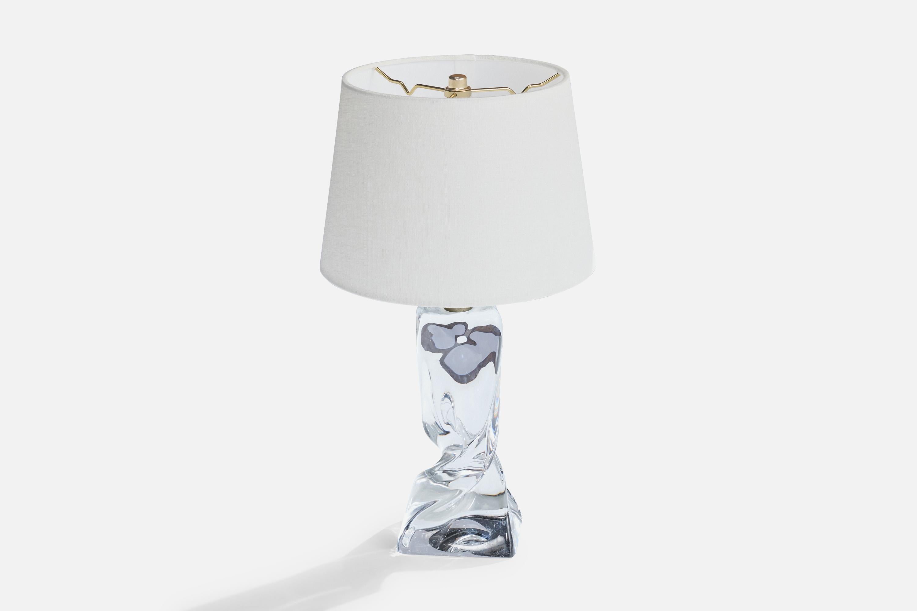 Mid-Century Modern Designer français, lampe de table, verre, métal, France, années 1950 en vente