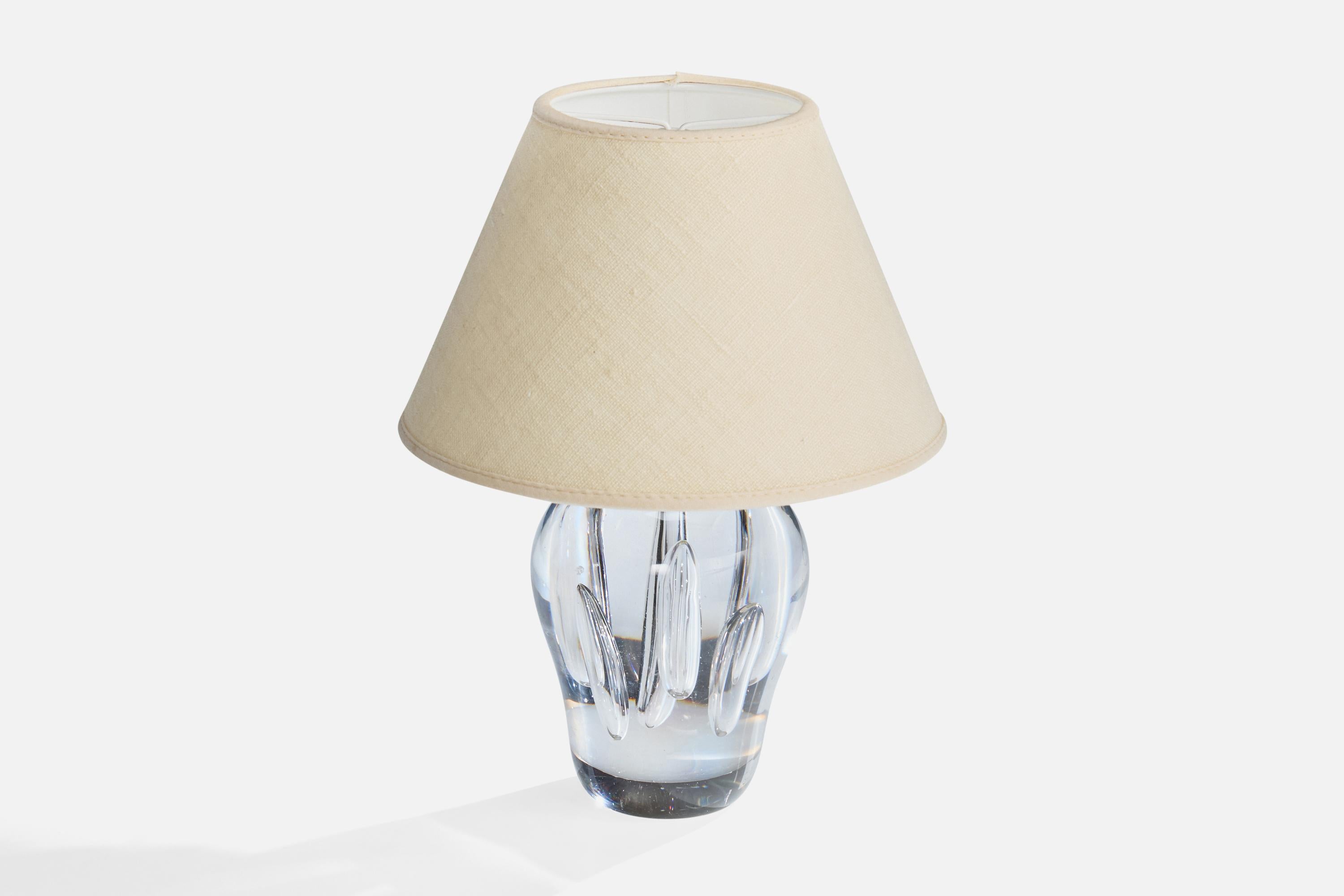 Diseñador francés, Lámpara de mesa, Cristal, Metal, Francia, Años 1950 Moderno de mediados de siglo en venta