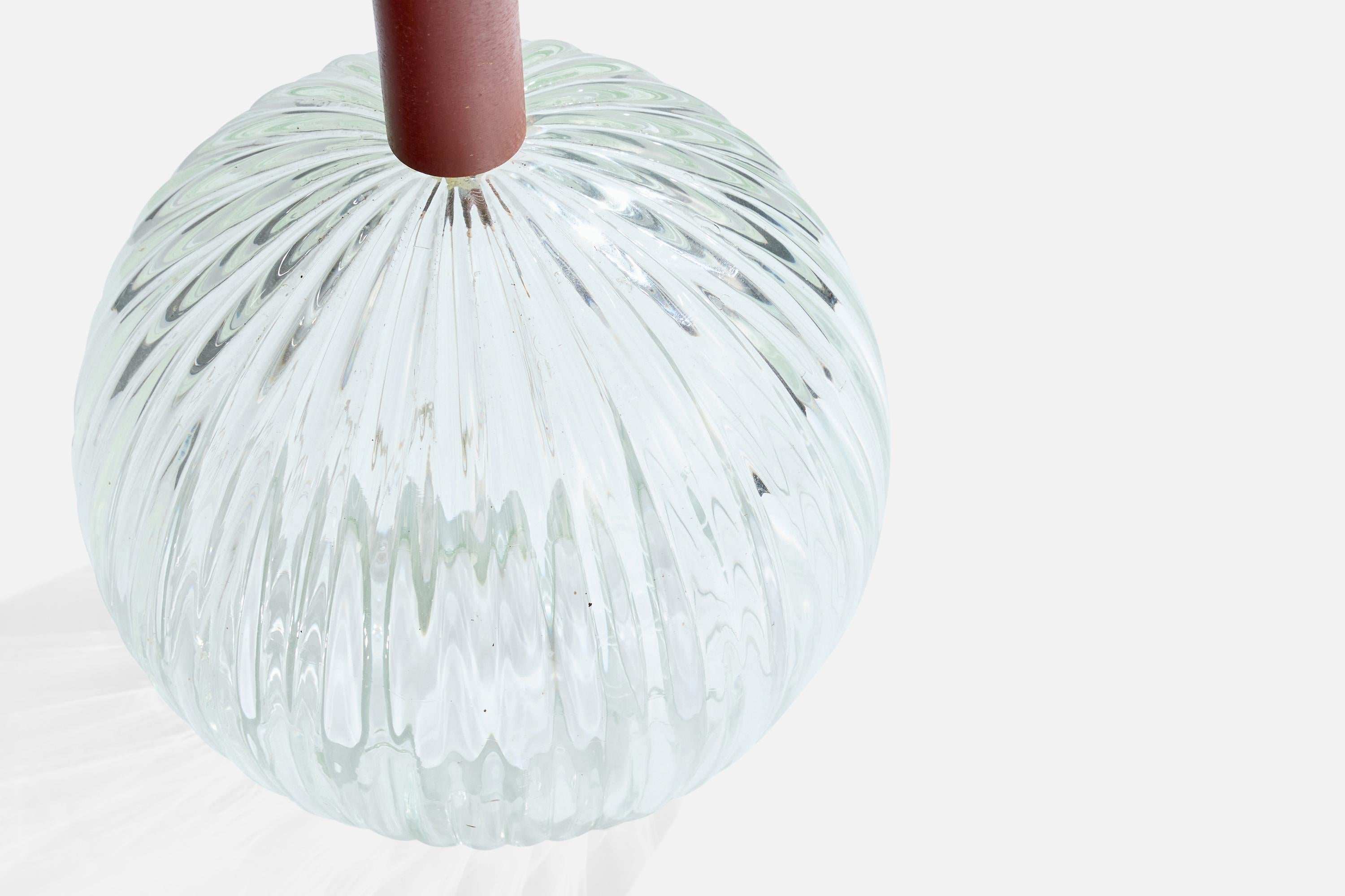 Französische Designerin, Tischlampe, Glas, Metall, Frankreich, 1950er Jahre im Zustand „Gut“ im Angebot in High Point, NC