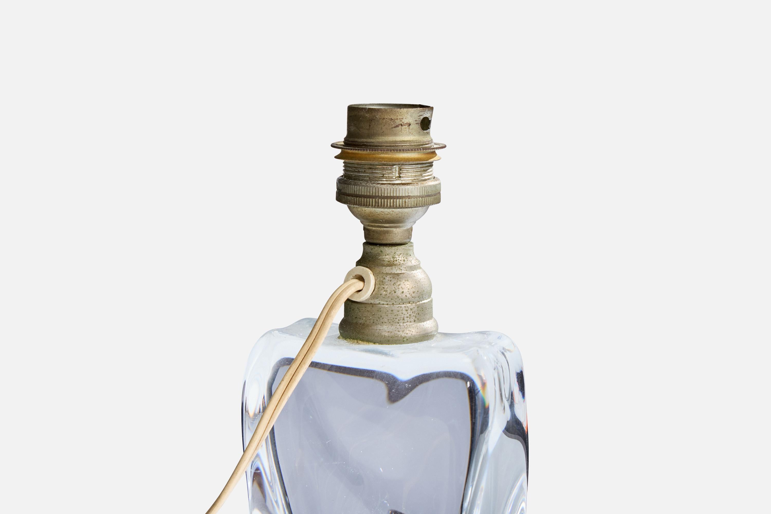 Français Designer français, lampe de table, verre, métal, France, années 1950 en vente