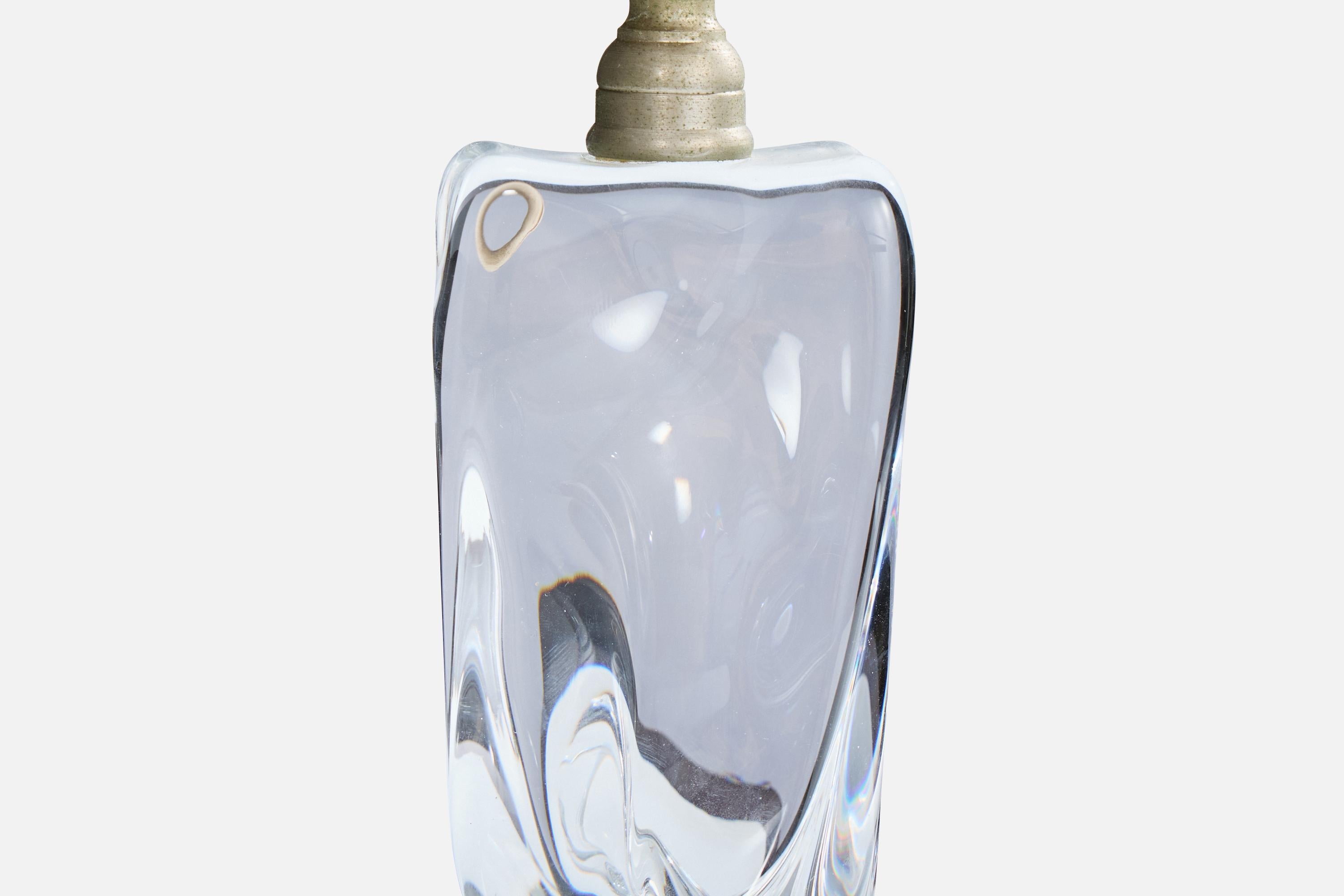 Designer français, lampe de table, verre, métal, France, années 1950 Bon état - En vente à High Point, NC