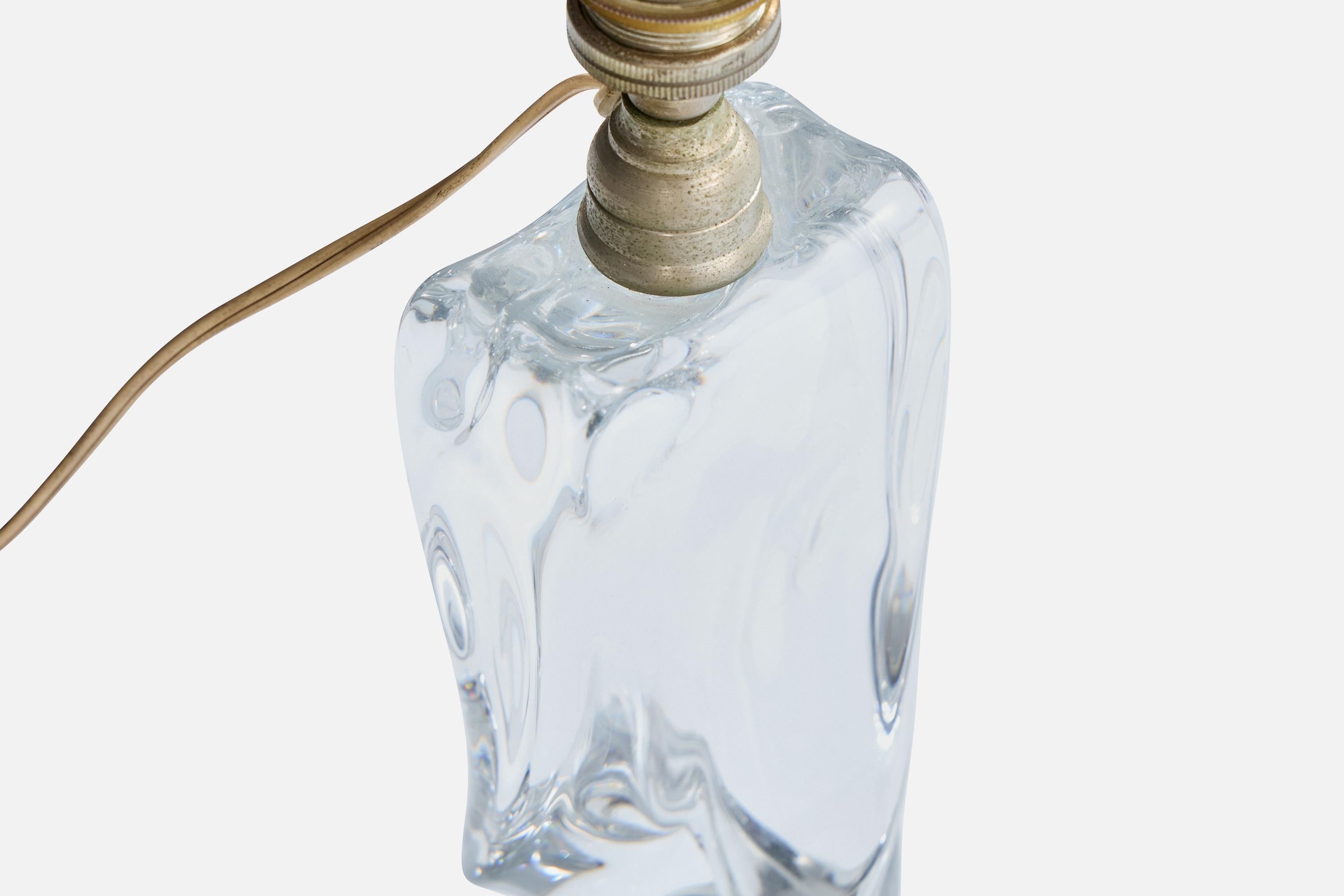 Milieu du XXe siècle Designer français, lampe de table, verre, métal, France, années 1950 en vente