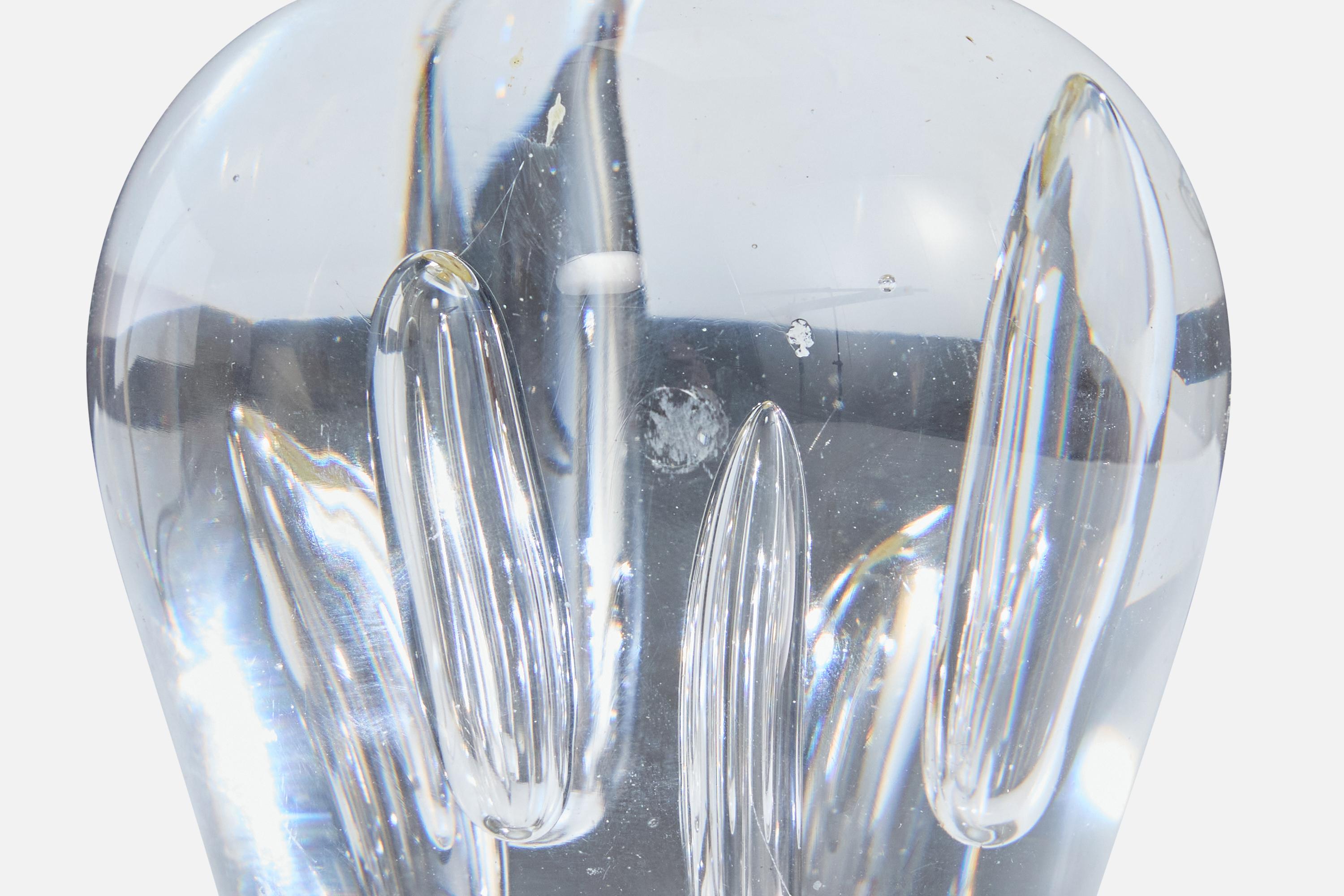 Diseñador francés, Lámpara de mesa, Cristal, Metal, Francia, Años 1950 en venta 1