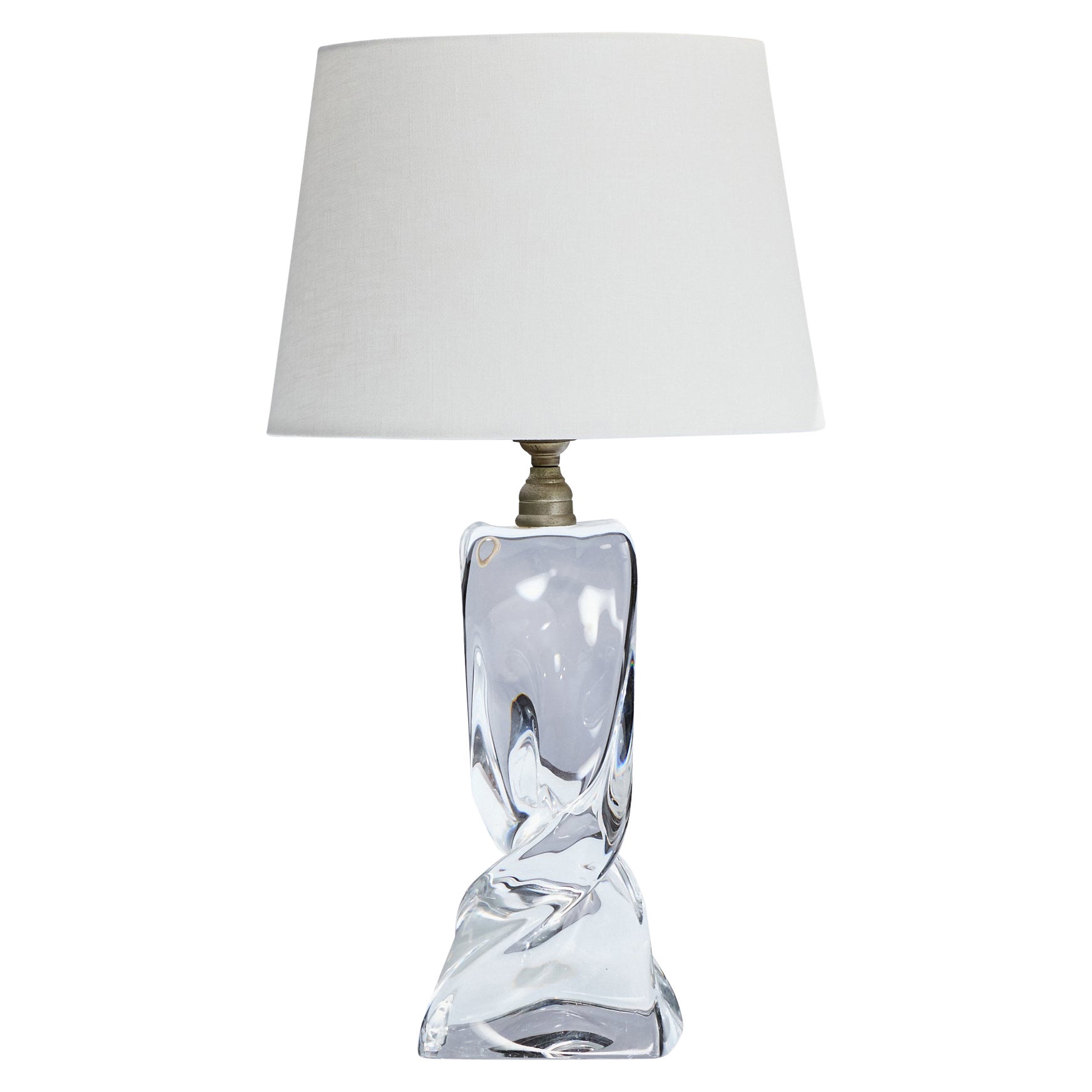 Designer français, lampe de table, verre, métal, France, années 1950