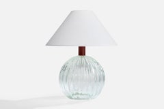 French Designer, Table Lamp, Glass, Metal, France, 1950s