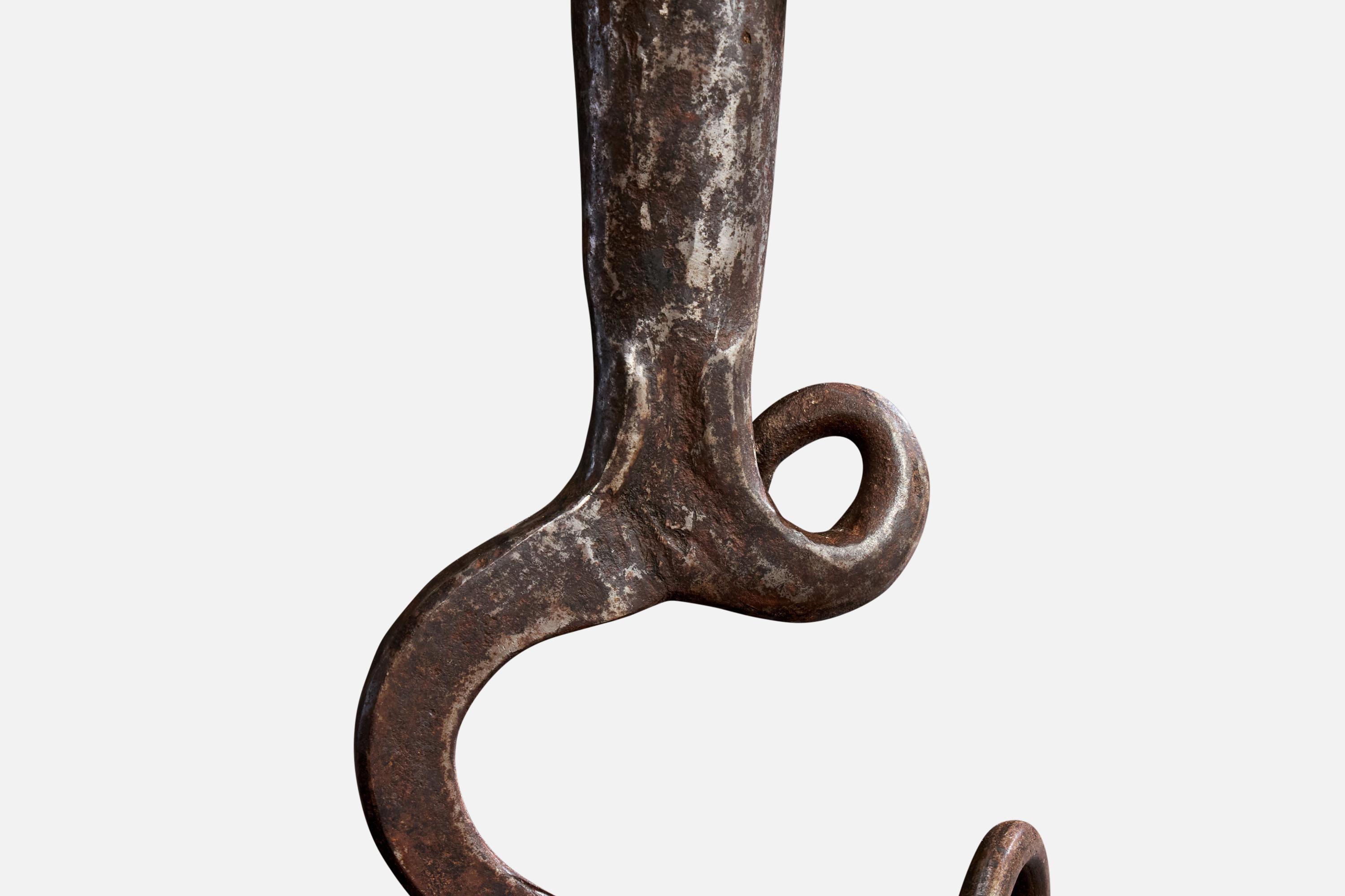 Diseñador francés, Lámpara de mesa, Hierro, Francia, Años 50 mediados del siglo XX en venta