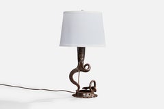 Designer français, lampe de table, fer, France, années 1950