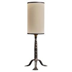 French Designer, Table Lamp, Iron, Paper, France, 1970s