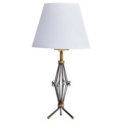 Französischer Designer, Tischlampe, Metall, Messing, Frankreich, 1940er Jahre