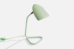 French Designer, Table Lamp, Metal, Brass, France, 1950s