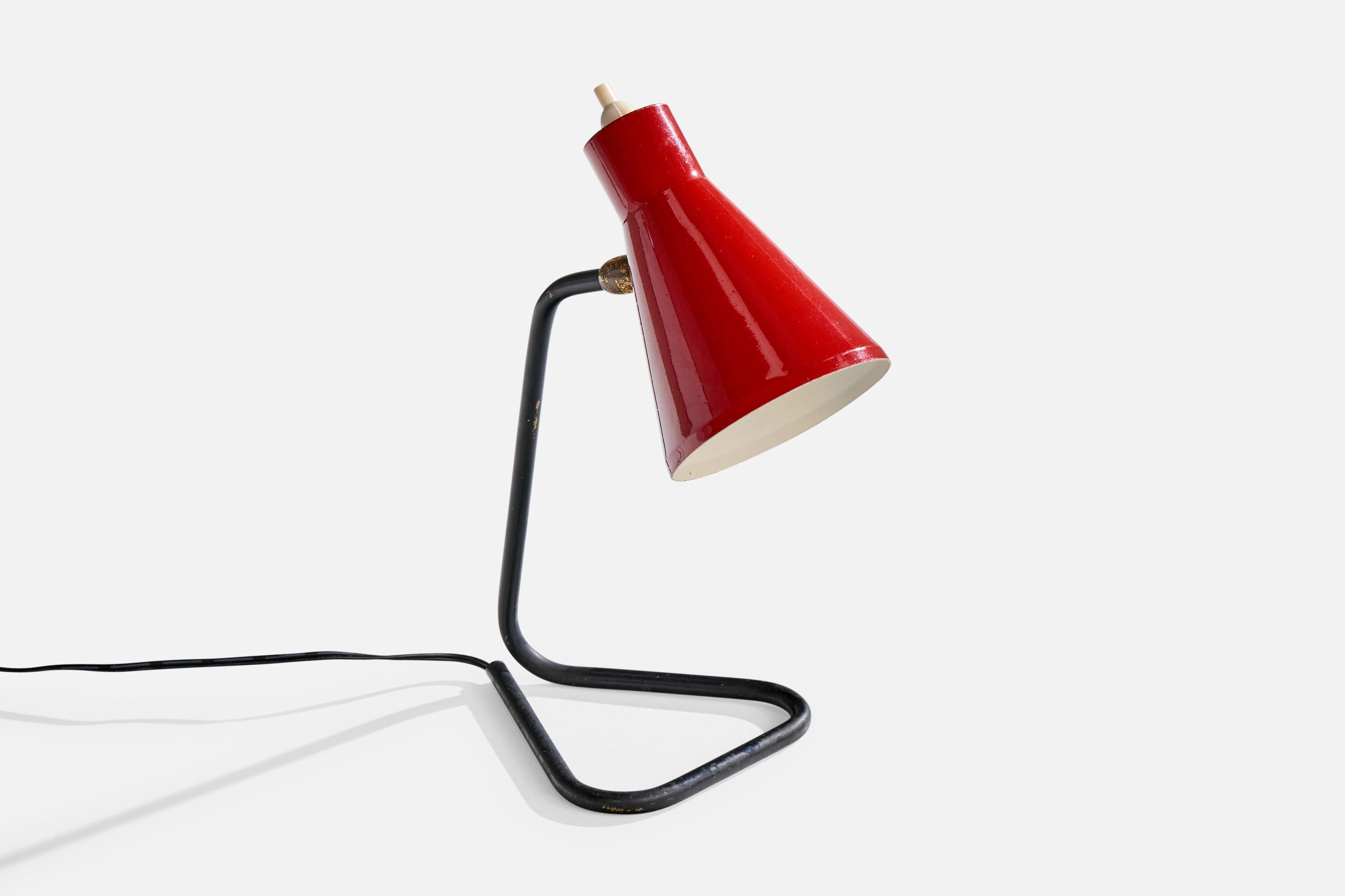 Französischer Designer, Tischlampe, Metall, Messing, Frankreich, 1950er Jahre im Zustand „Gut“ im Angebot in High Point, NC