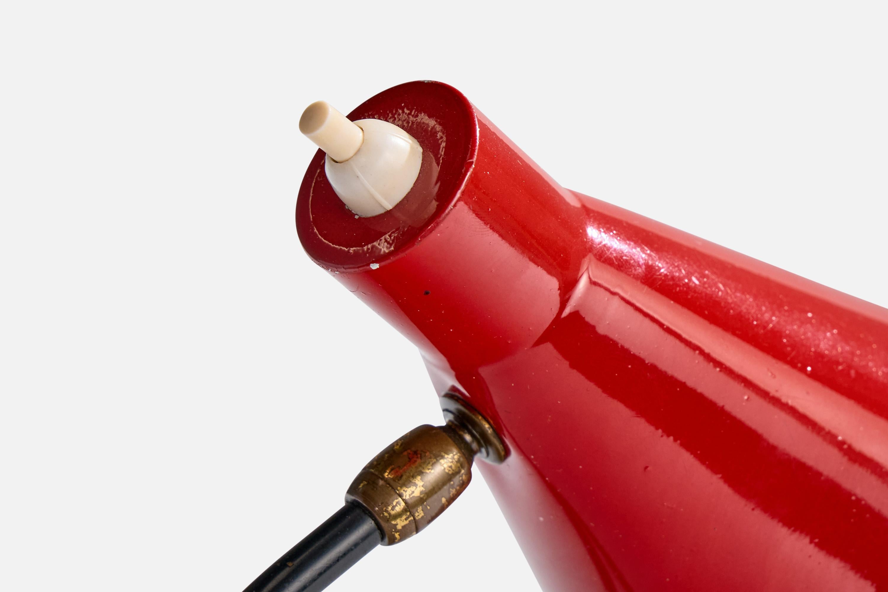 Französischer Designer, Tischlampe, Metall, Messing, Frankreich, 1950er Jahre im Angebot 1