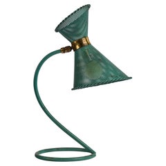 Französischer Designer, Tischlampe, Metall, Messing, Frankreich, 1950er Jahre