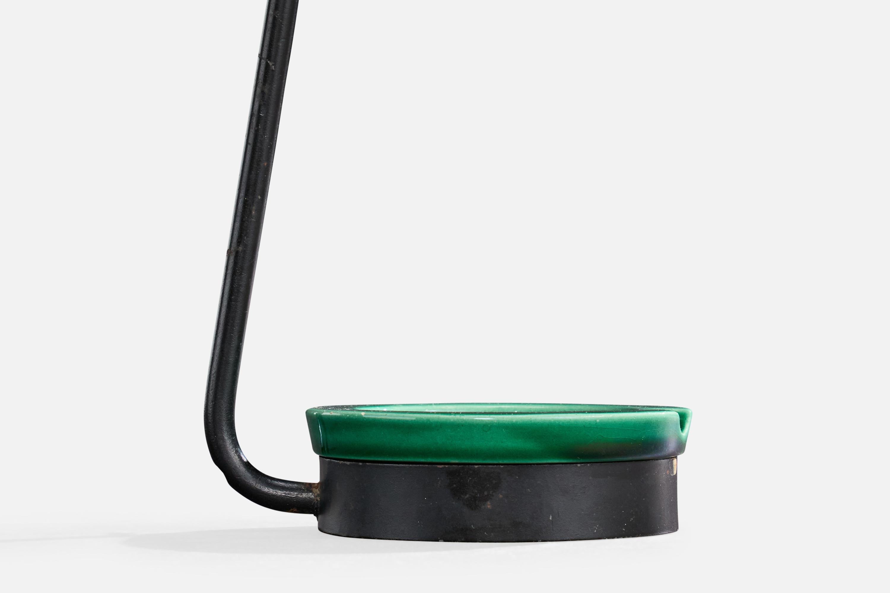 Französischer Designer, Tischlampe, Metall, Keramik, Frankreich, 1950er Jahre (Moderne der Mitte des Jahrhunderts) im Angebot