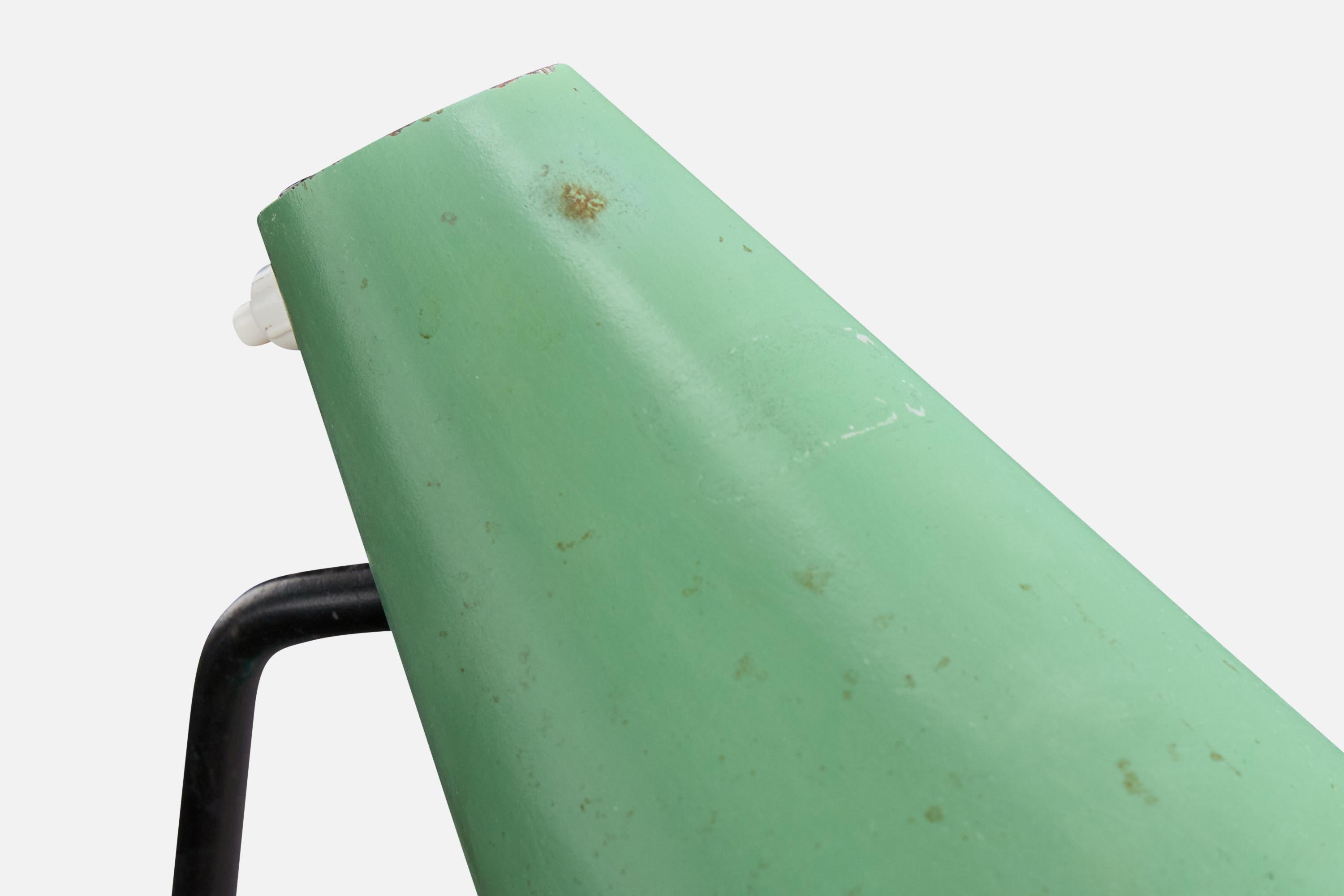 Französischer Designer, Tischlampe, Metall, Keramik, Frankreich, 1950er Jahre im Angebot 2