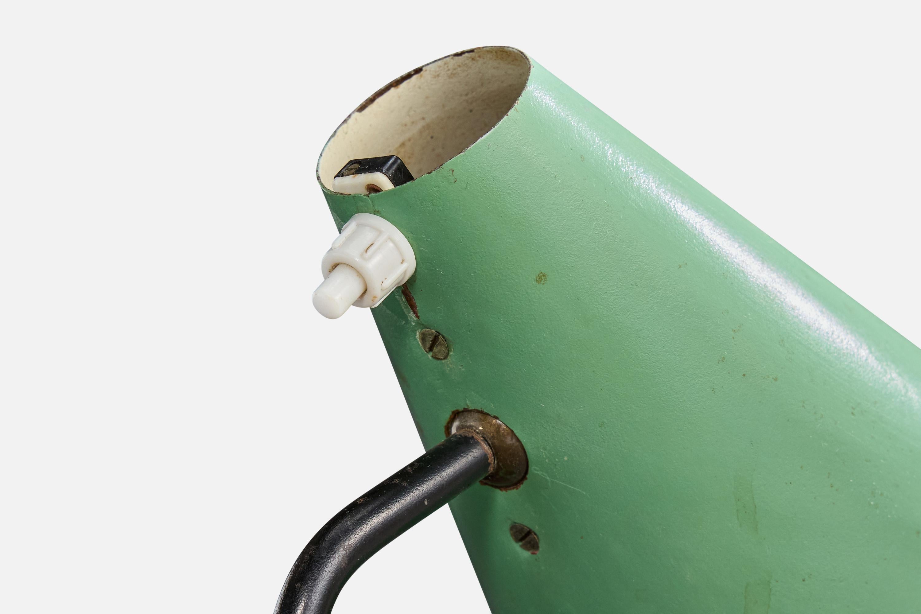 Französischer Designer, Tischlampe, Metall, Keramik, Frankreich, 1950er Jahre im Angebot 3