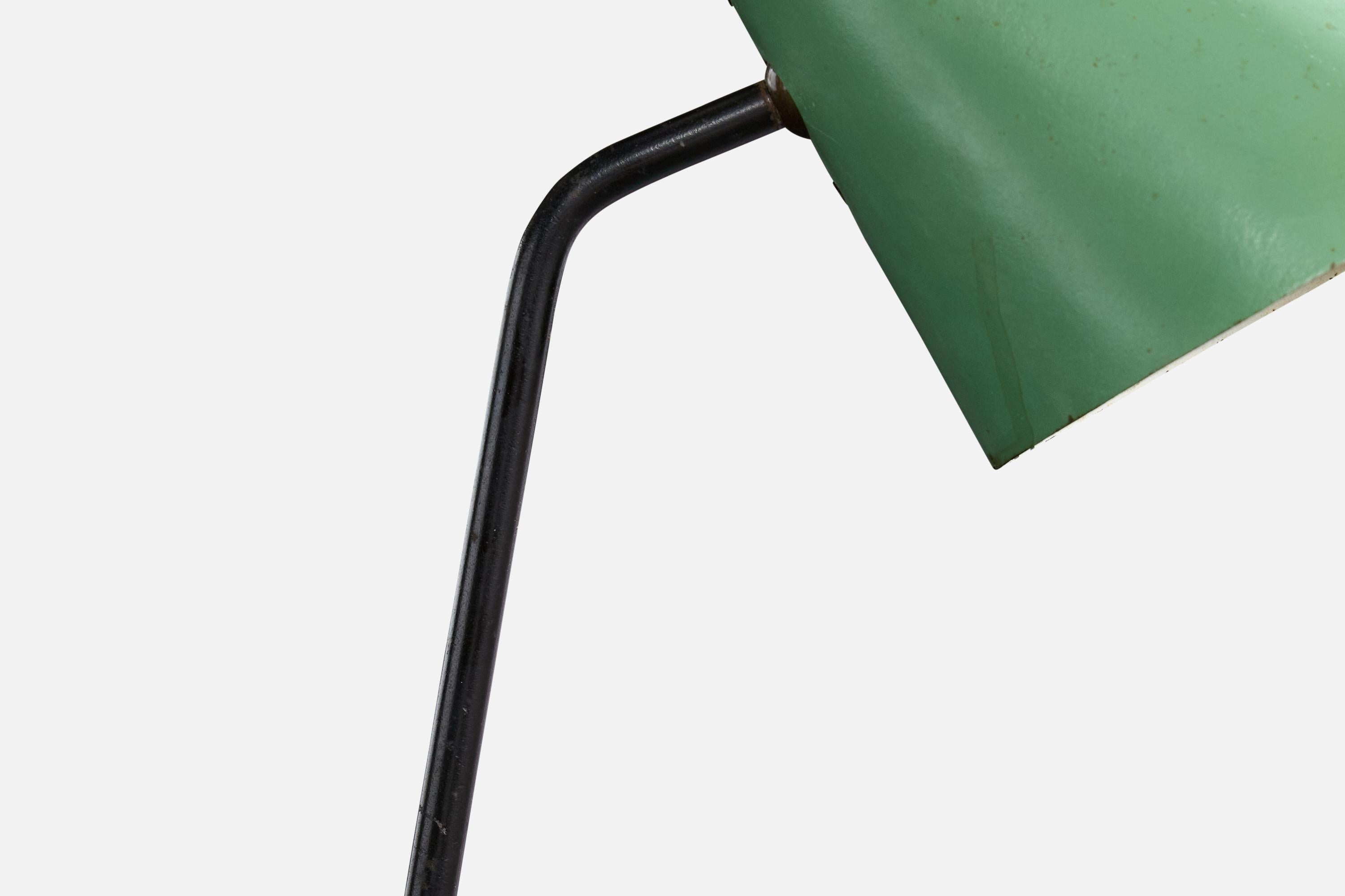 Französischer Designer, Tischlampe, Metall, Keramik, Frankreich, 1950er Jahre im Angebot 4