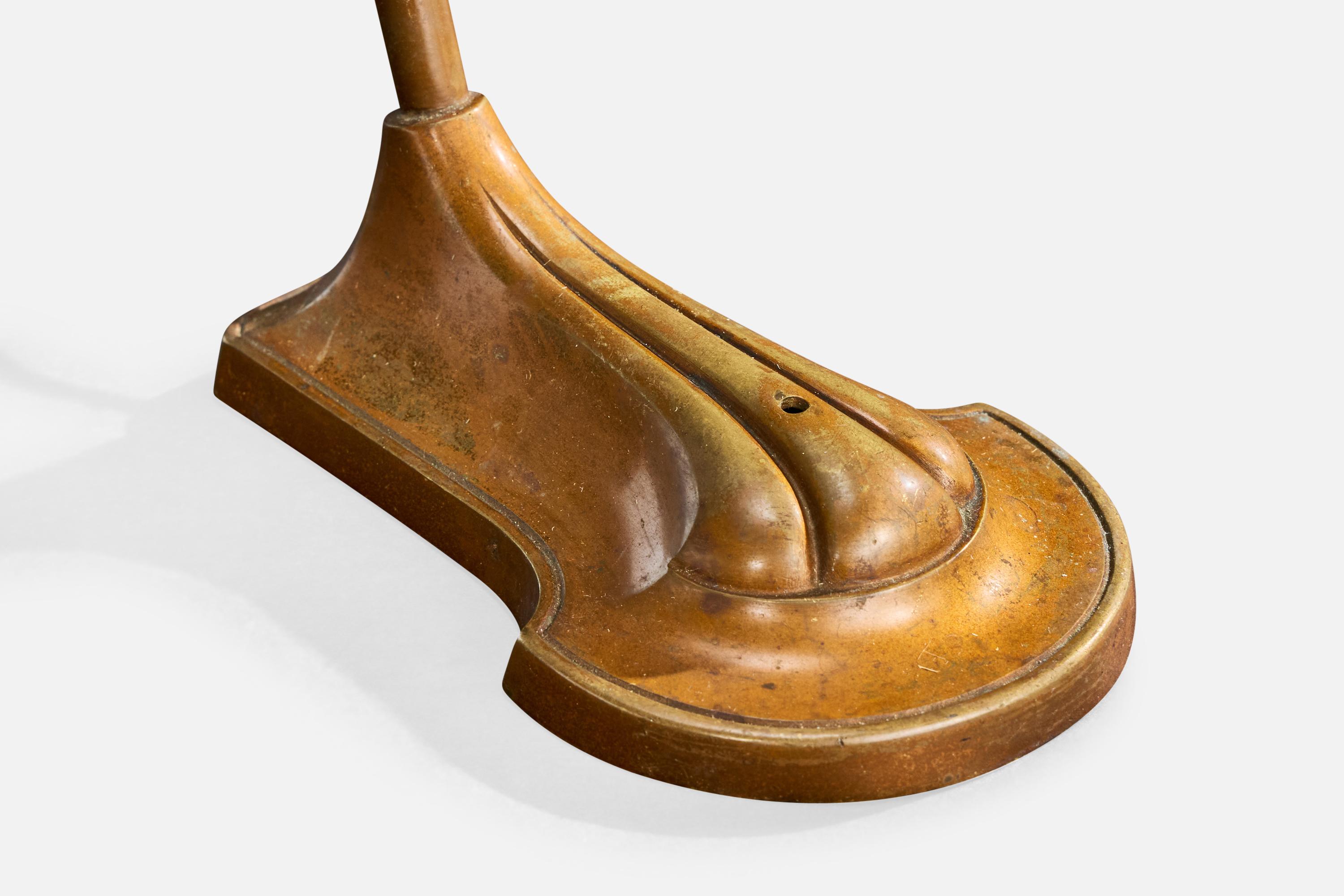 Französischer Designer, Tischlampe, Metall, Rattan, Frankreich, 1930er Jahre im Angebot 3