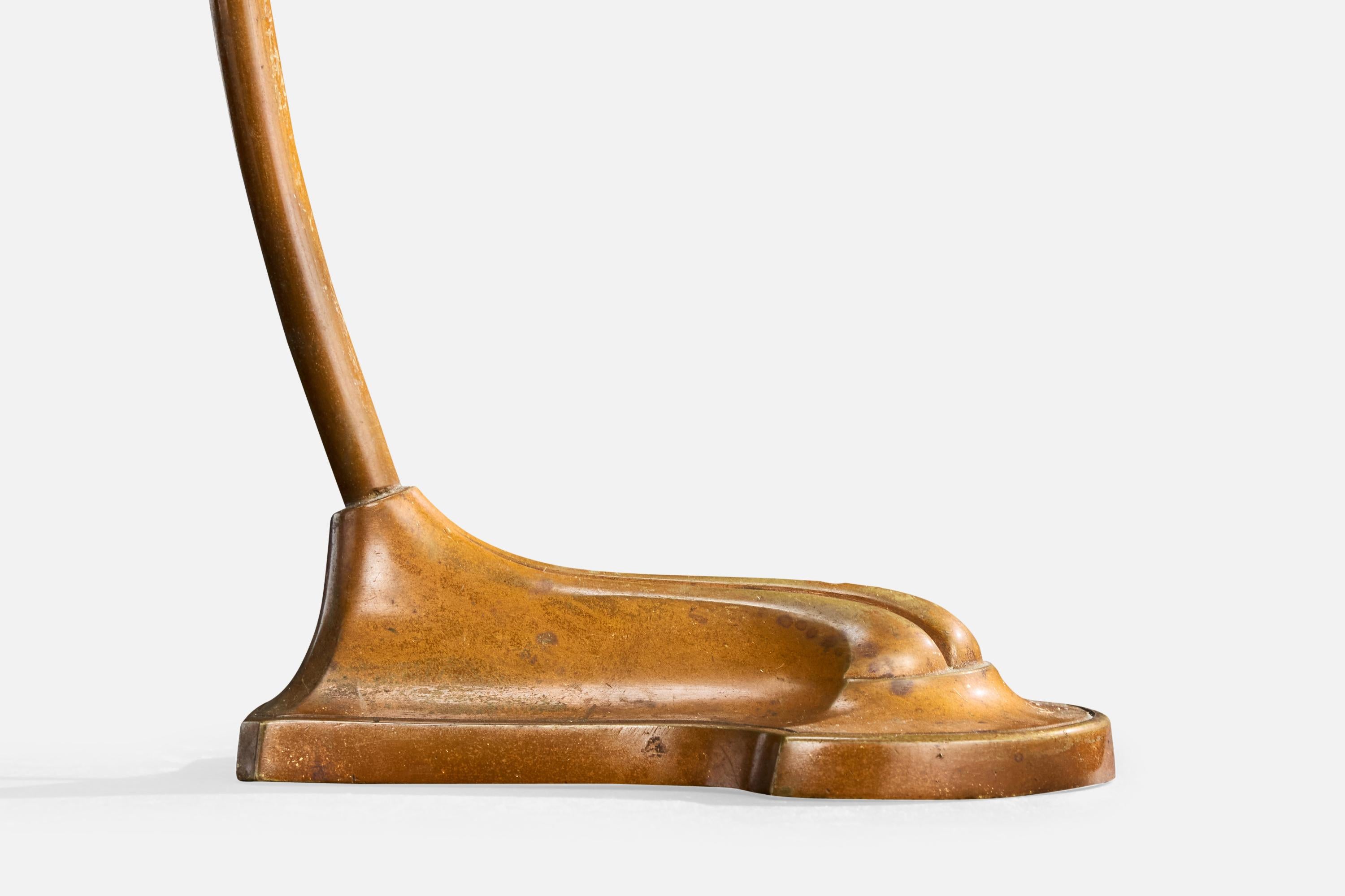 Französischer Designer, Tischlampe, Metall, Rattan, Frankreich, 1930er Jahre im Angebot 4