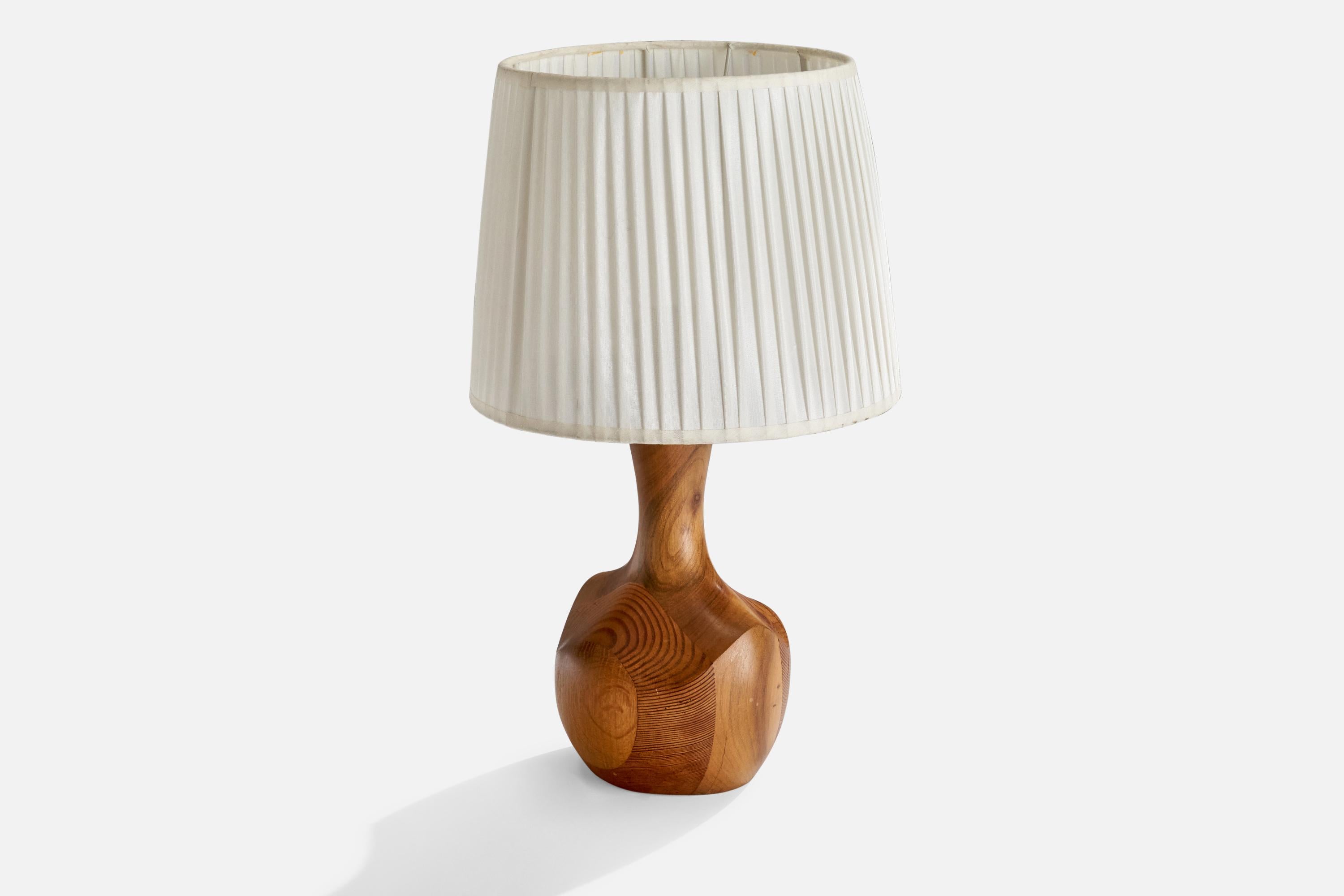 Französischer Designer, Tischlampe, Kiefer, Frankreich, 1960er (Mitte des 20. Jahrhunderts) im Angebot