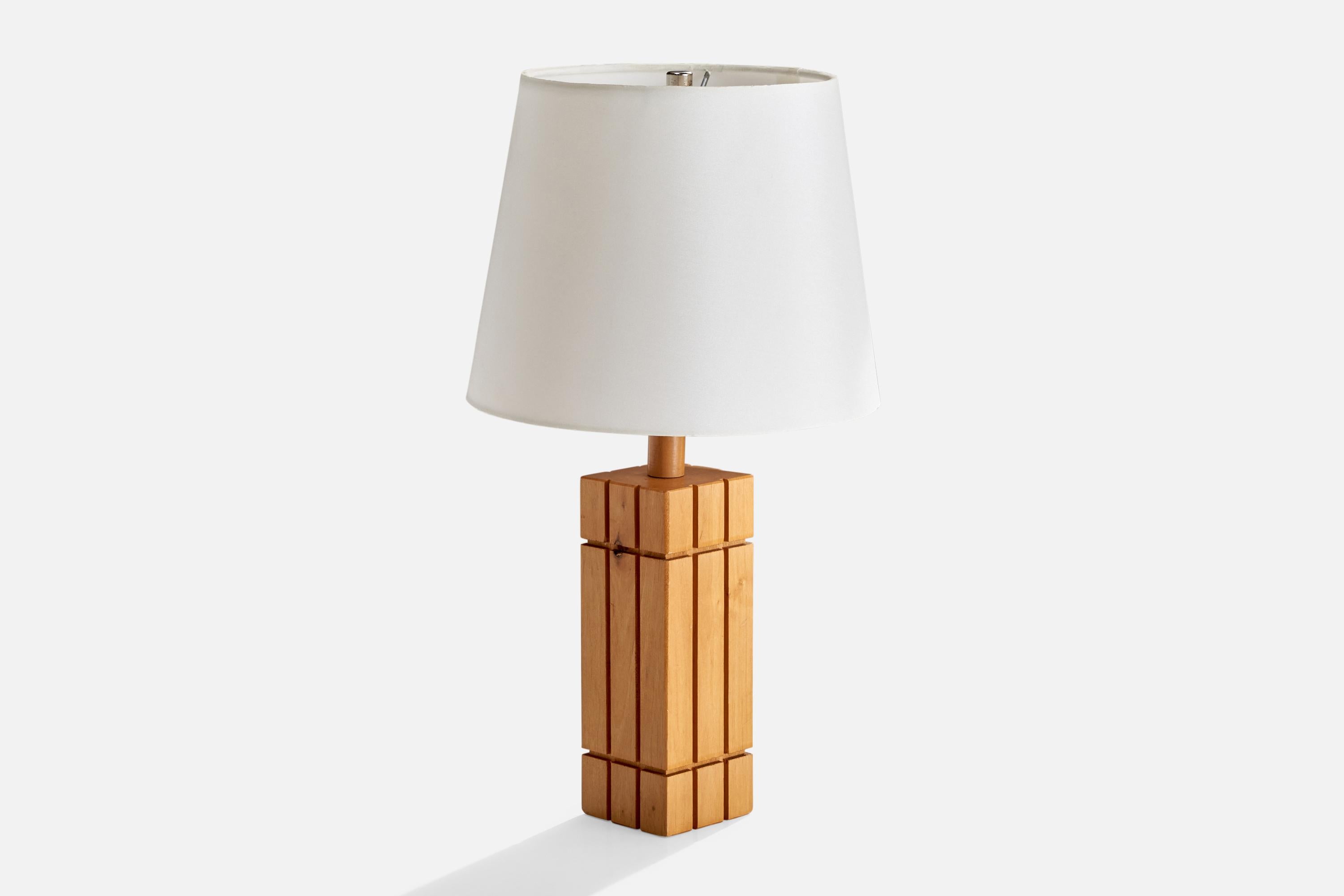 Französischer Designer, Tischlampe, Kiefer, Frankreich, 1980er im Zustand „Gut“ im Angebot in High Point, NC