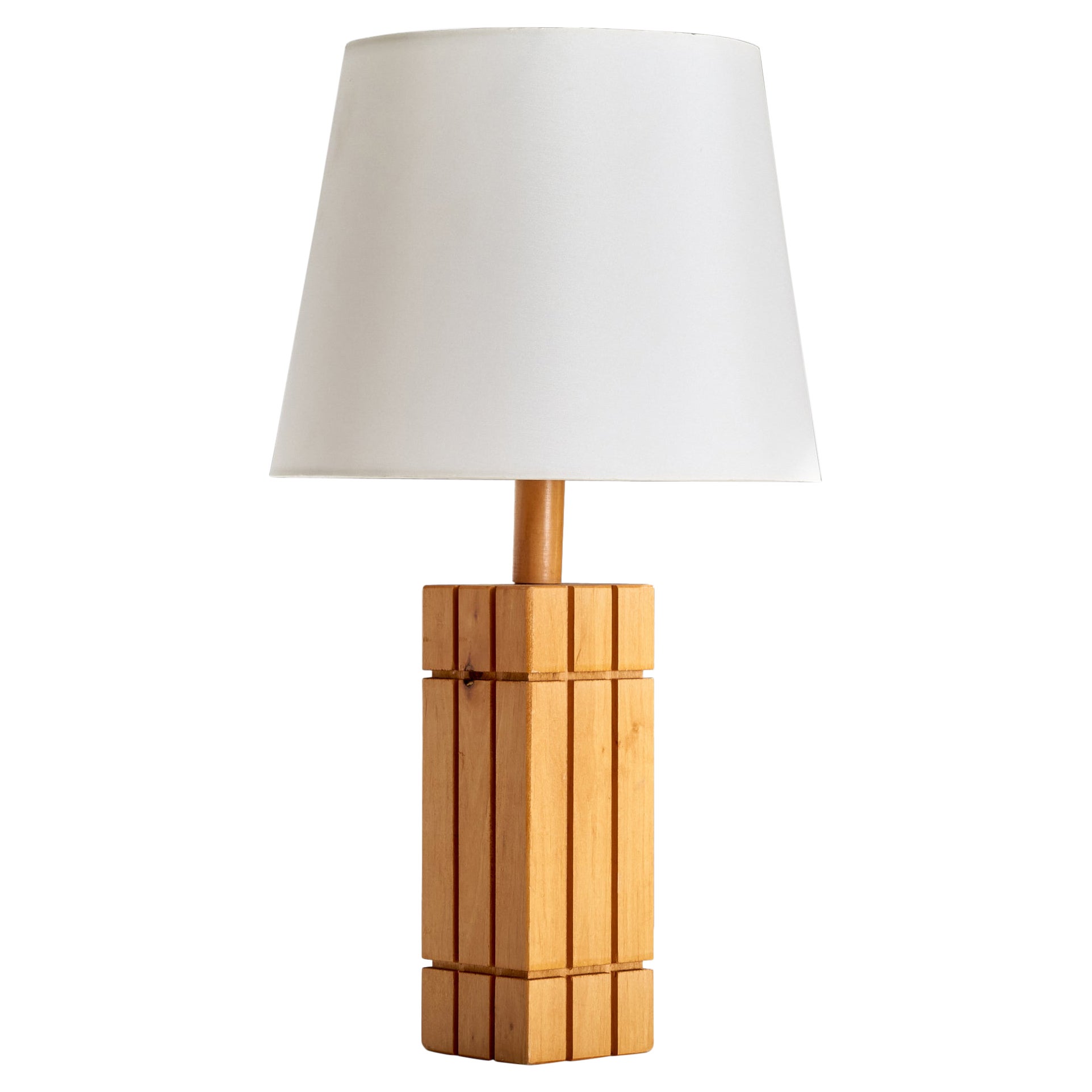 Designer français, lampe de table, pin, France, années 1980