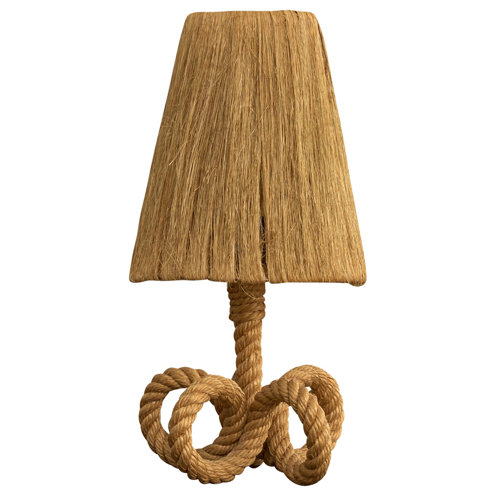 French Designer, Table Lamp, Rope, France, 1970s