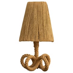 French Designer, Table Lamp, Rope, France, 1970s