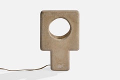French Designer, Table Lamp, Sandstone, France, 1970s