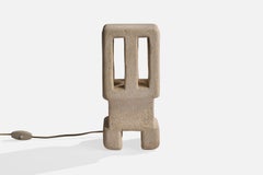 French Designer, Table Lamp, Sandstone, France, 1970s